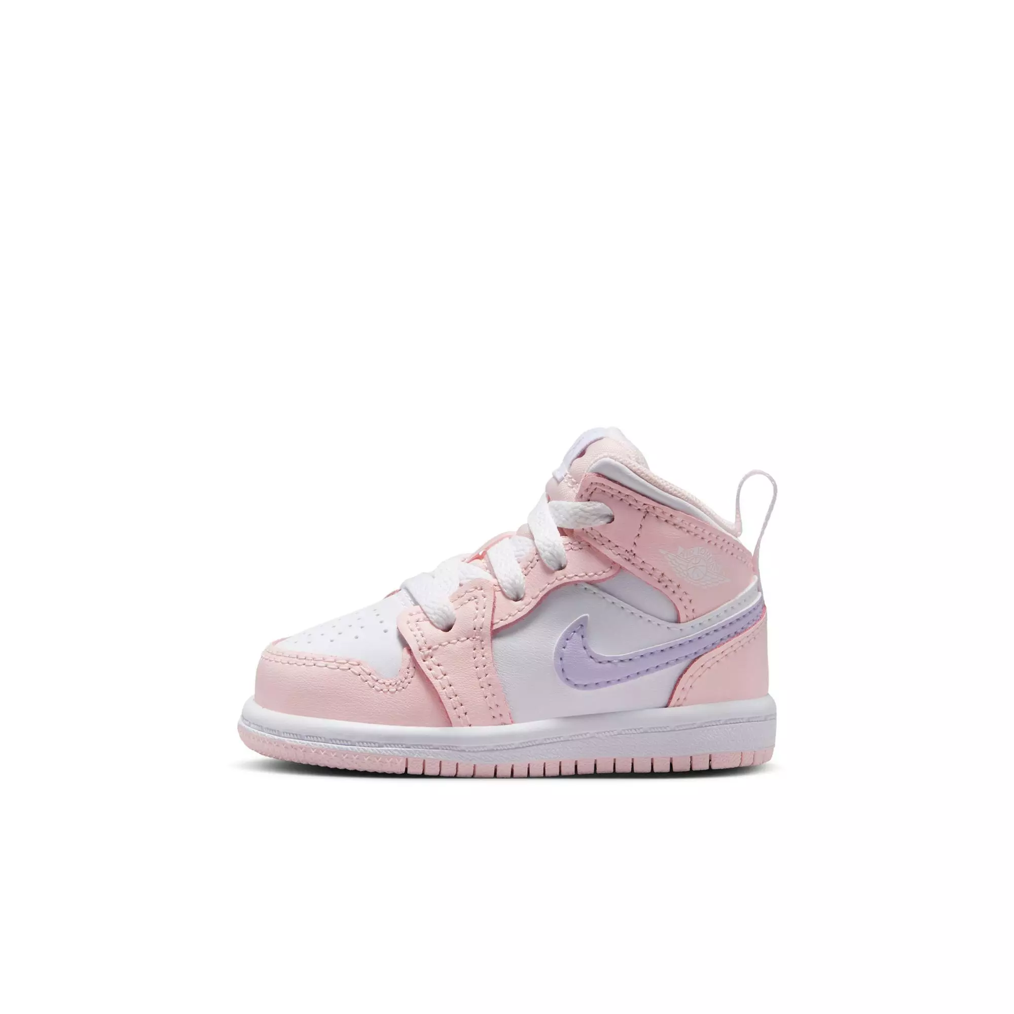 Jordan 1 Mid "Pink Wash/Violet Frost/White" Toddler Girls' Shoe - PINK/PURPLE