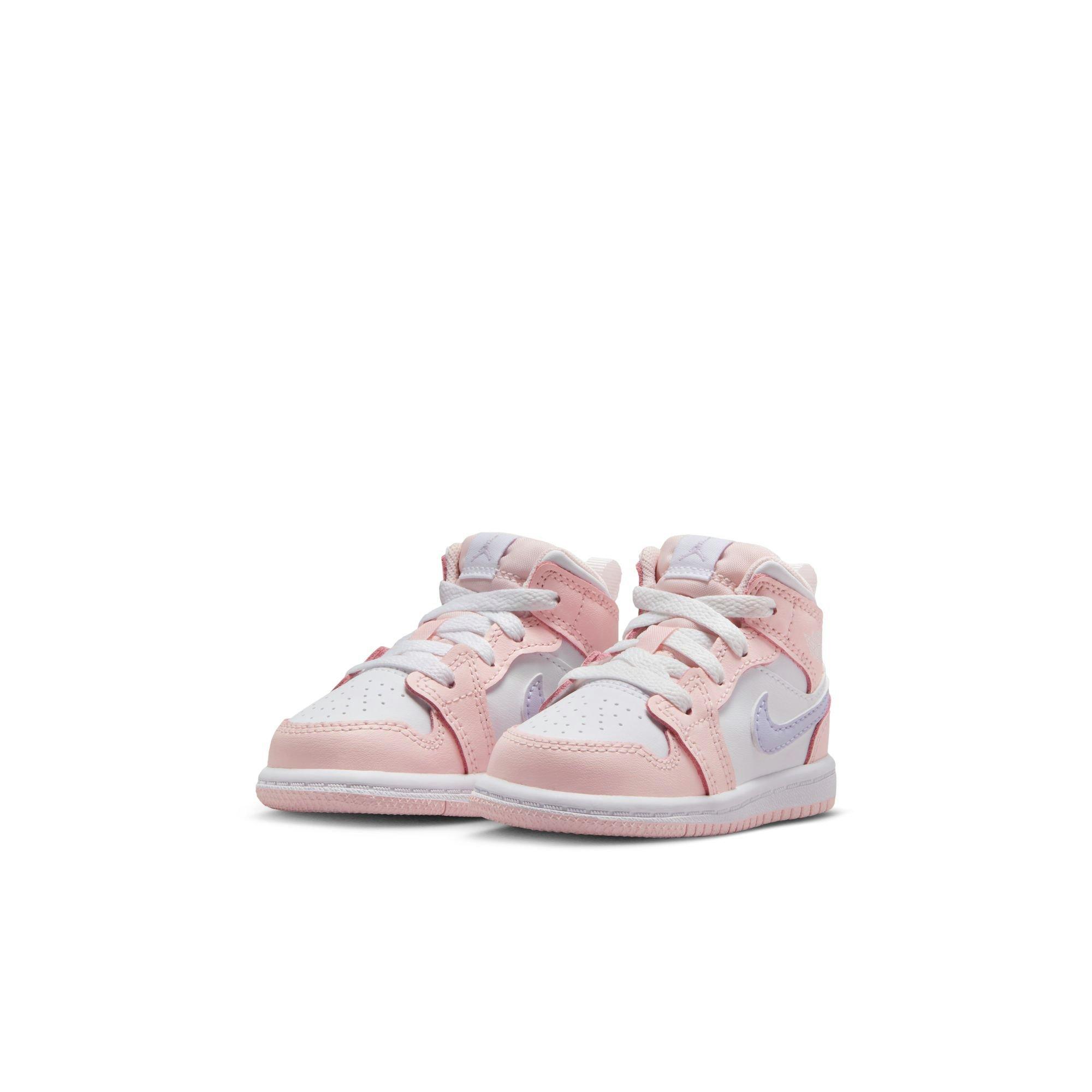 Jordan 1 Mid "Pink Wash/Violet Frost/White" Toddler Girls' Shoe - PINK/PURPLE Thumbnail View 5