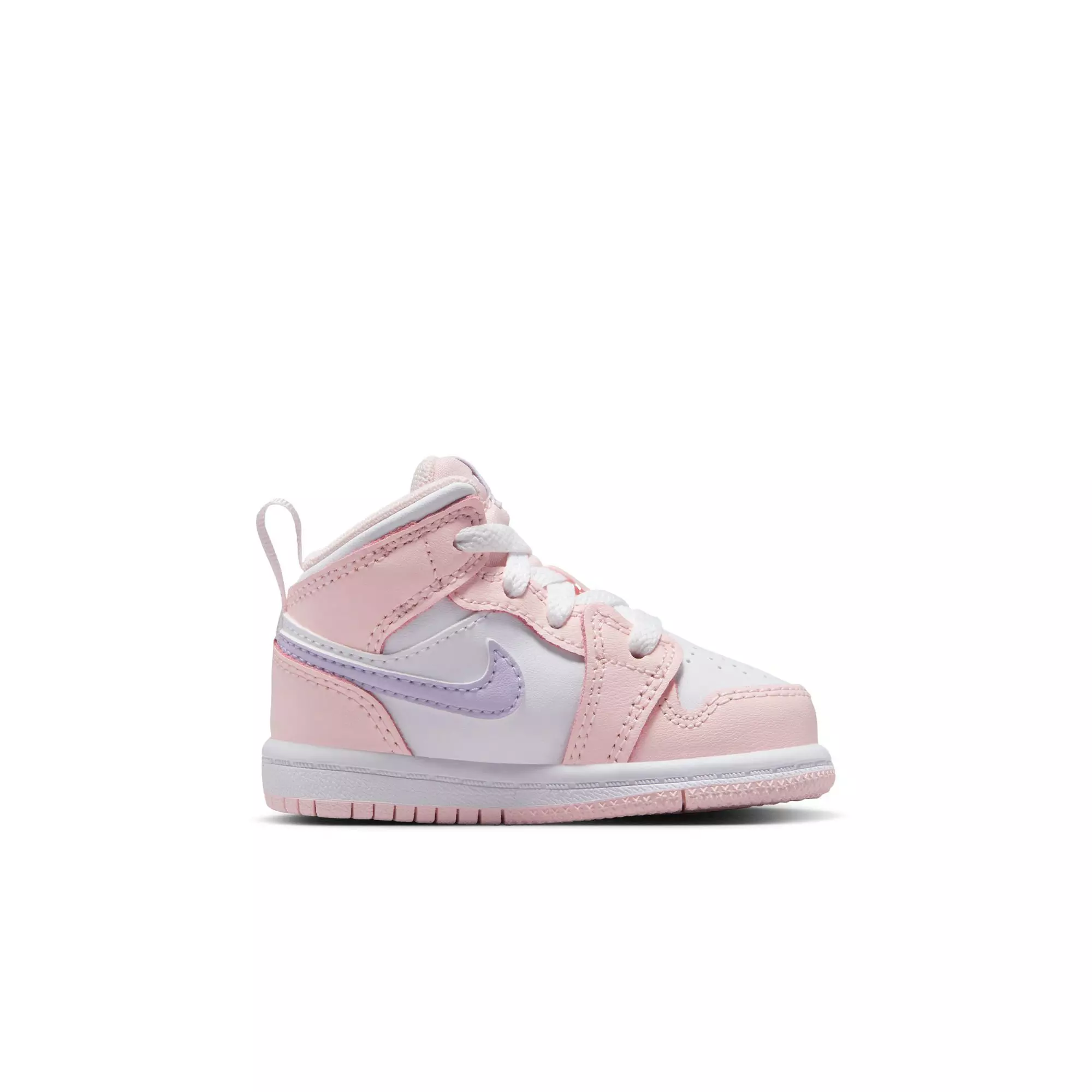 Jordan 1 Mid "Pink Wash/Violet Frost/White" Toddler Girls' Shoe - PINK/PURPLE