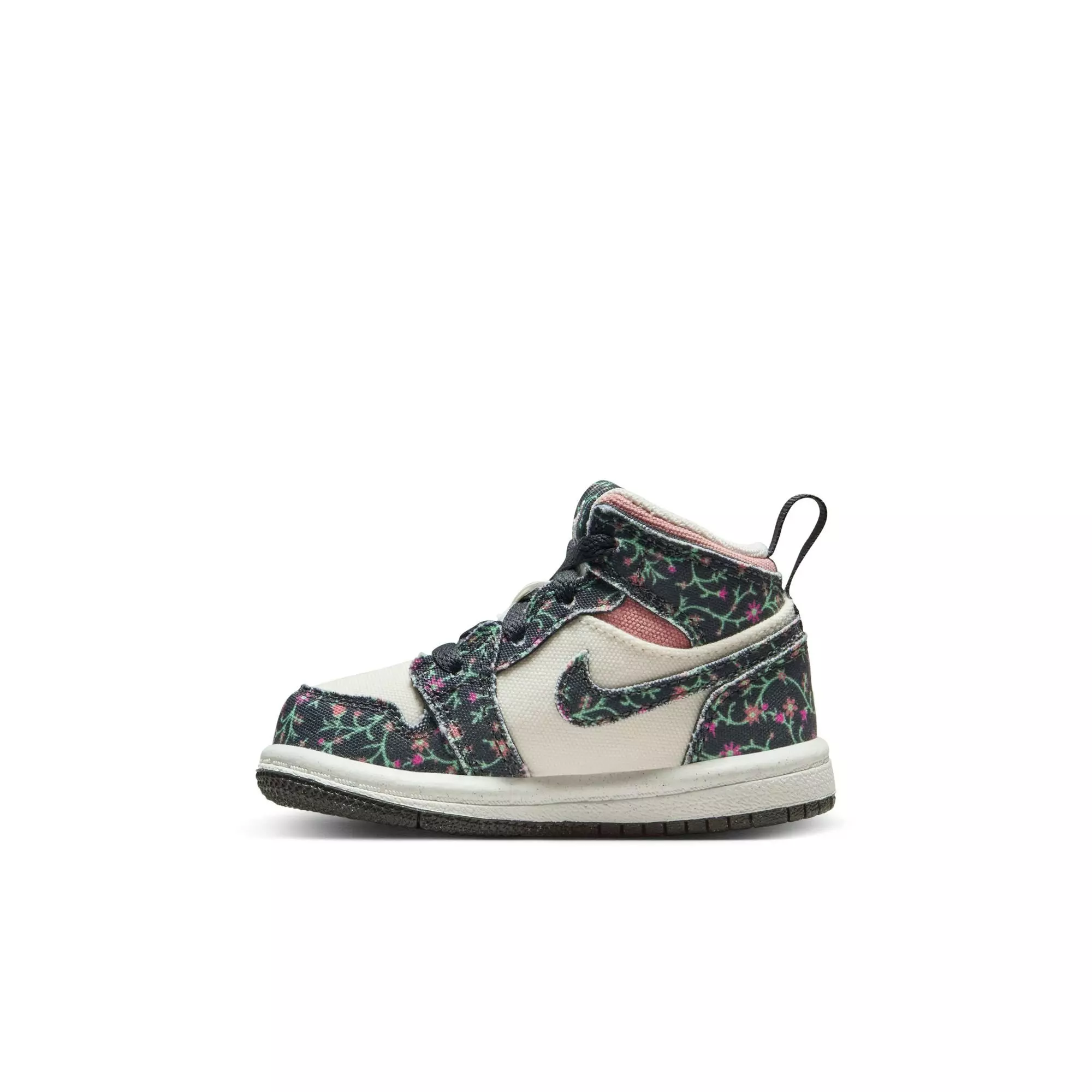 Jordan 1 Mid SE "Anthracite/Sail/Red Stardust" Toddler Girls' Shoe