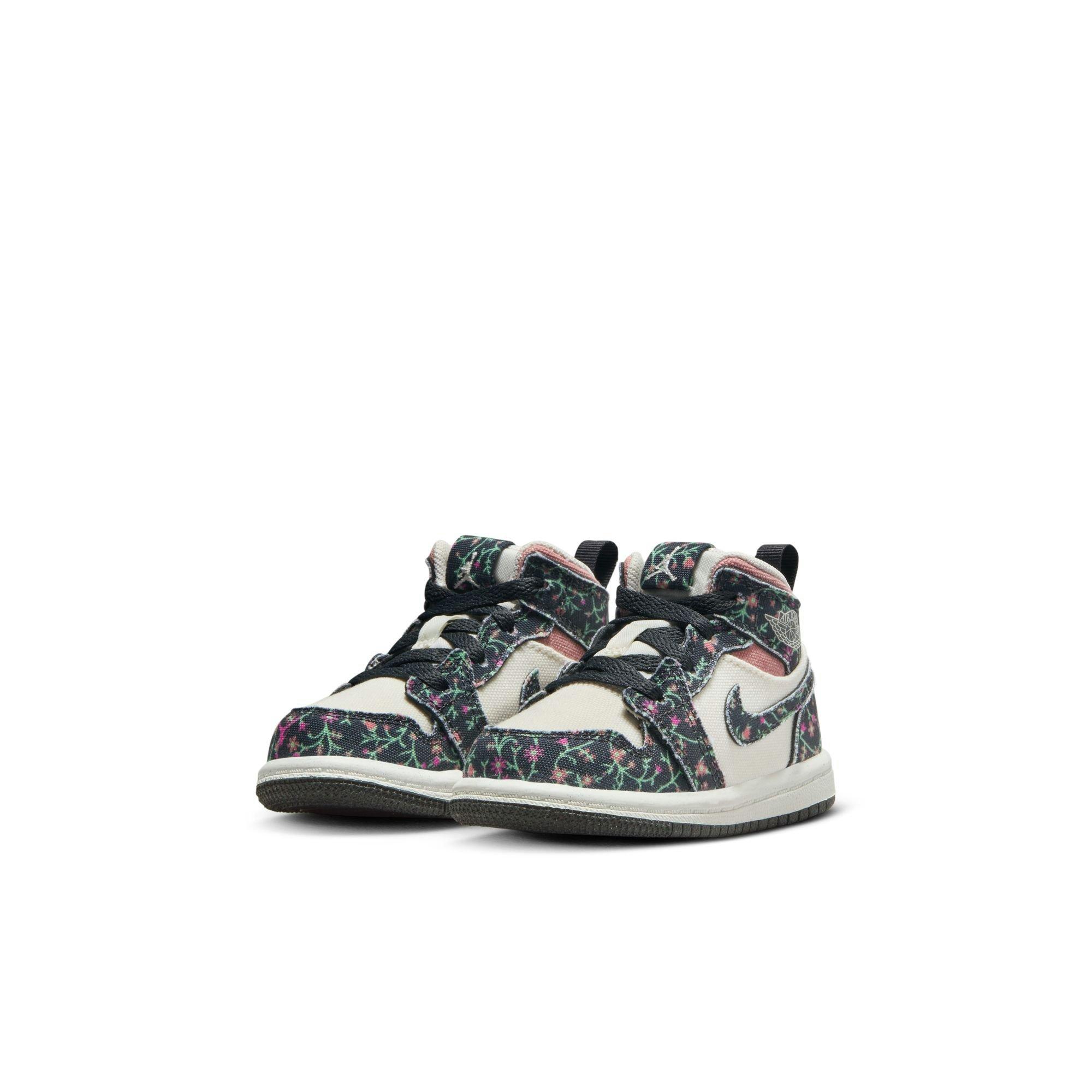 Jordan 1 Mid SE Toddler Girls' "Anthracite/Sail/Red Stardust" Shoe