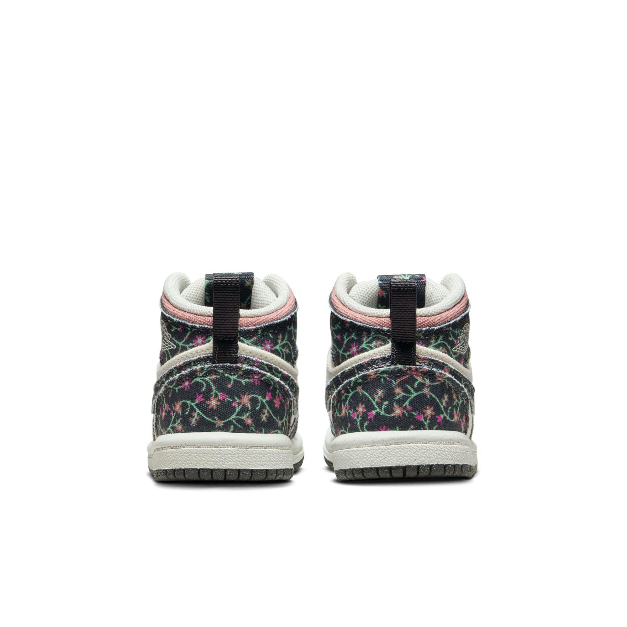 Jordan 1 Mid SE Toddler Girls' "Anthracite/Sail/Red Stardust" Shoe