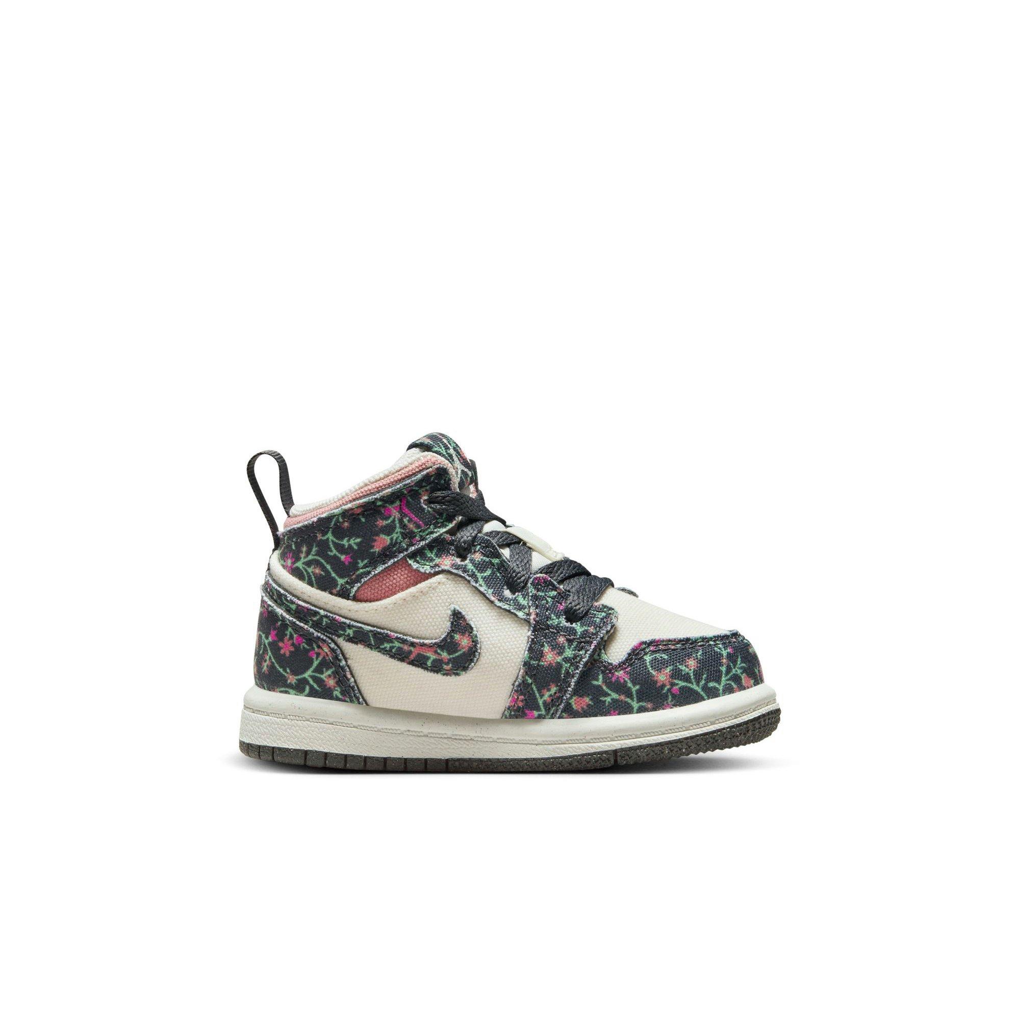 Jordan 1 Mid SE Toddler Girls' "Anthracite/Sail/Red Stardust" Shoe