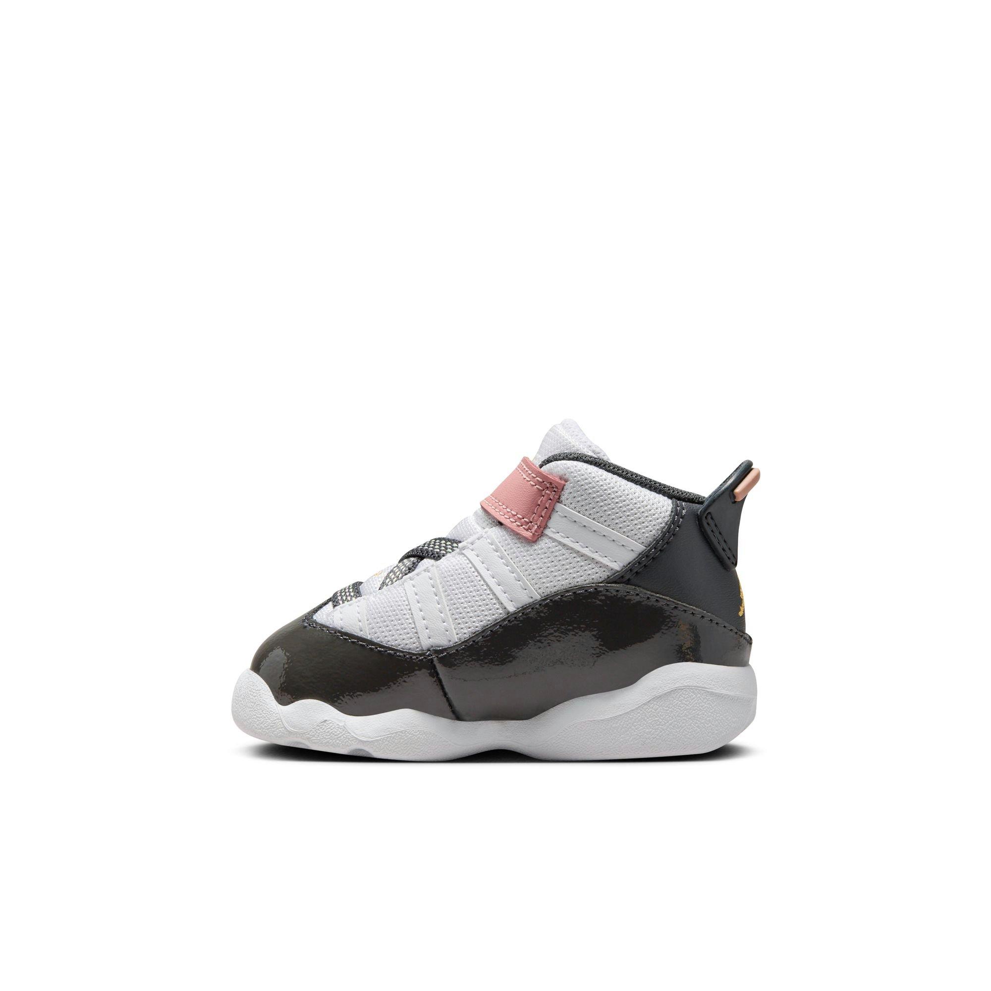 Jordan 6 Rings Toddler Girls' "White/Anthracite/Red Stardust" Shoe