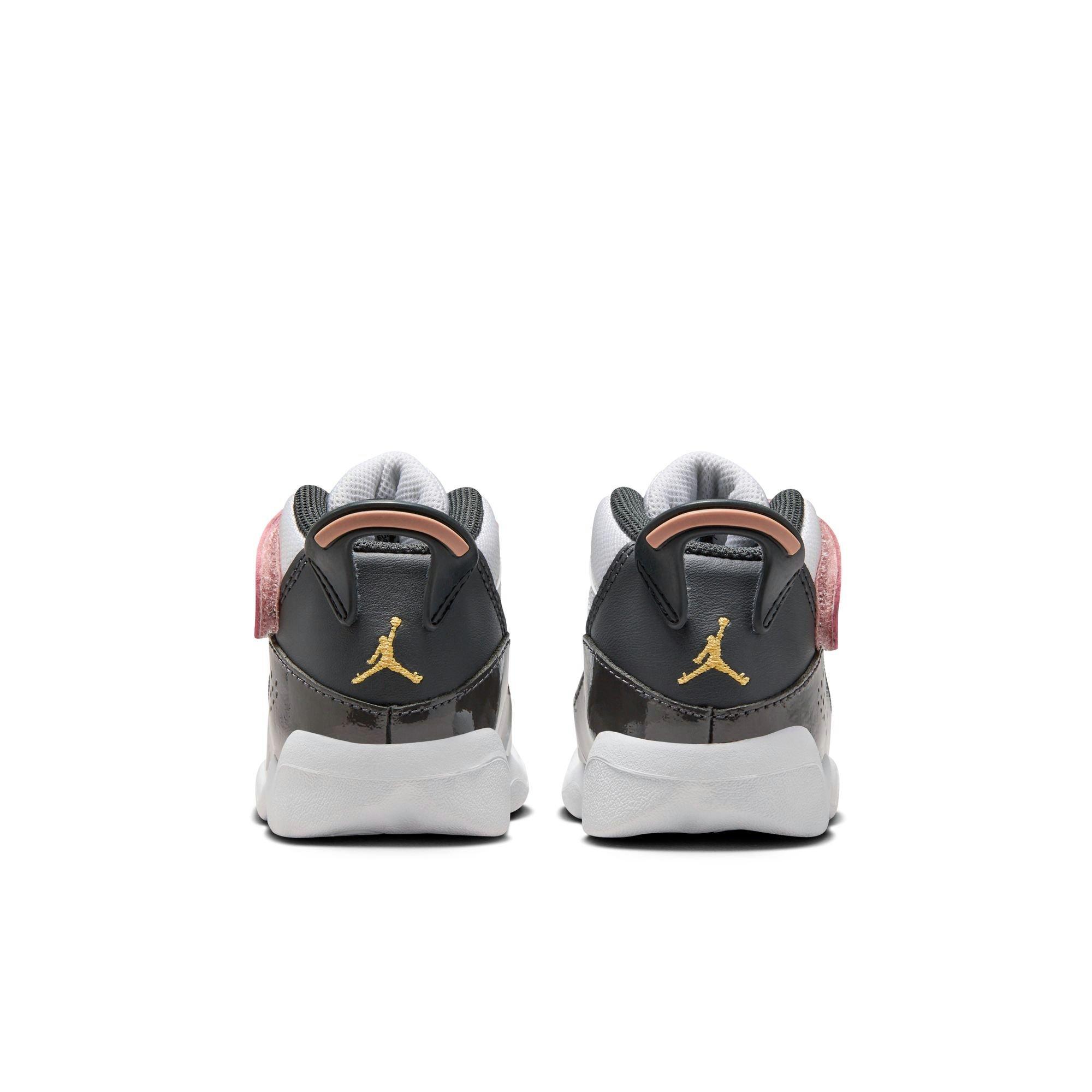 Jordan 6 Rings Toddler Girls' "White/Anthracite/Red Stardust" Shoe