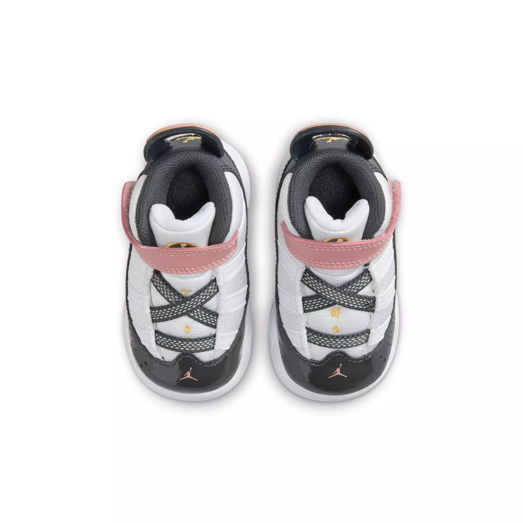Jordan 6 Rings "White/Anthracite/Red Stardust" Toddler Girls' Shoe - WHITE/RED