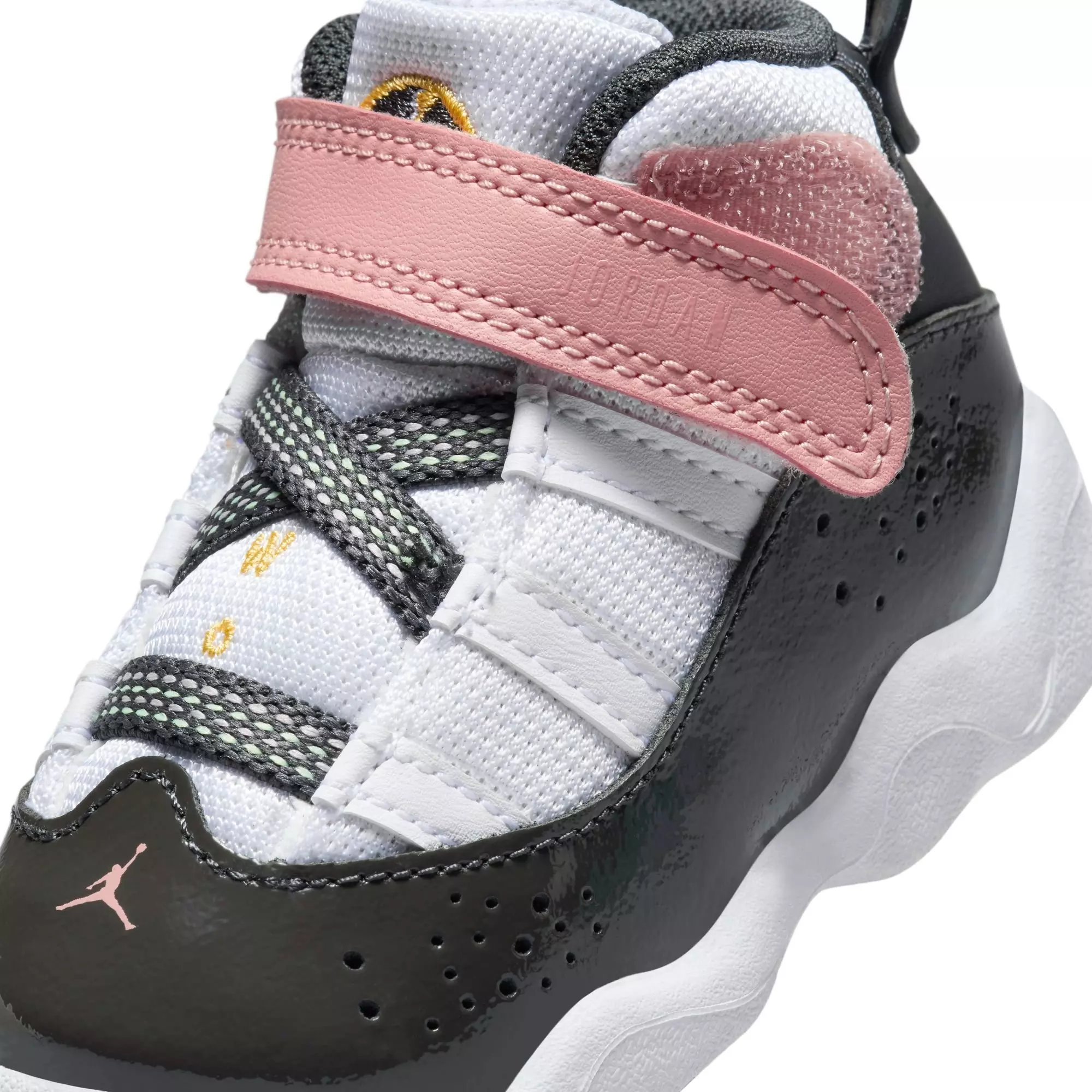 Jordan 6 Rings "White/Anthracite/Red Stardust" Toddler Girls' Shoe - WHITE/RED