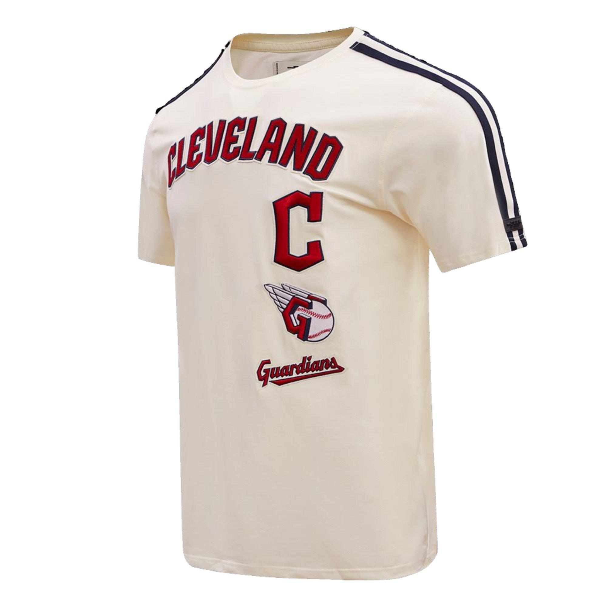 Pro Standard Men's Cleveland Guardians Retro Classics Short Sleeve Tee - OFF-WHITE Thumbnail View 1