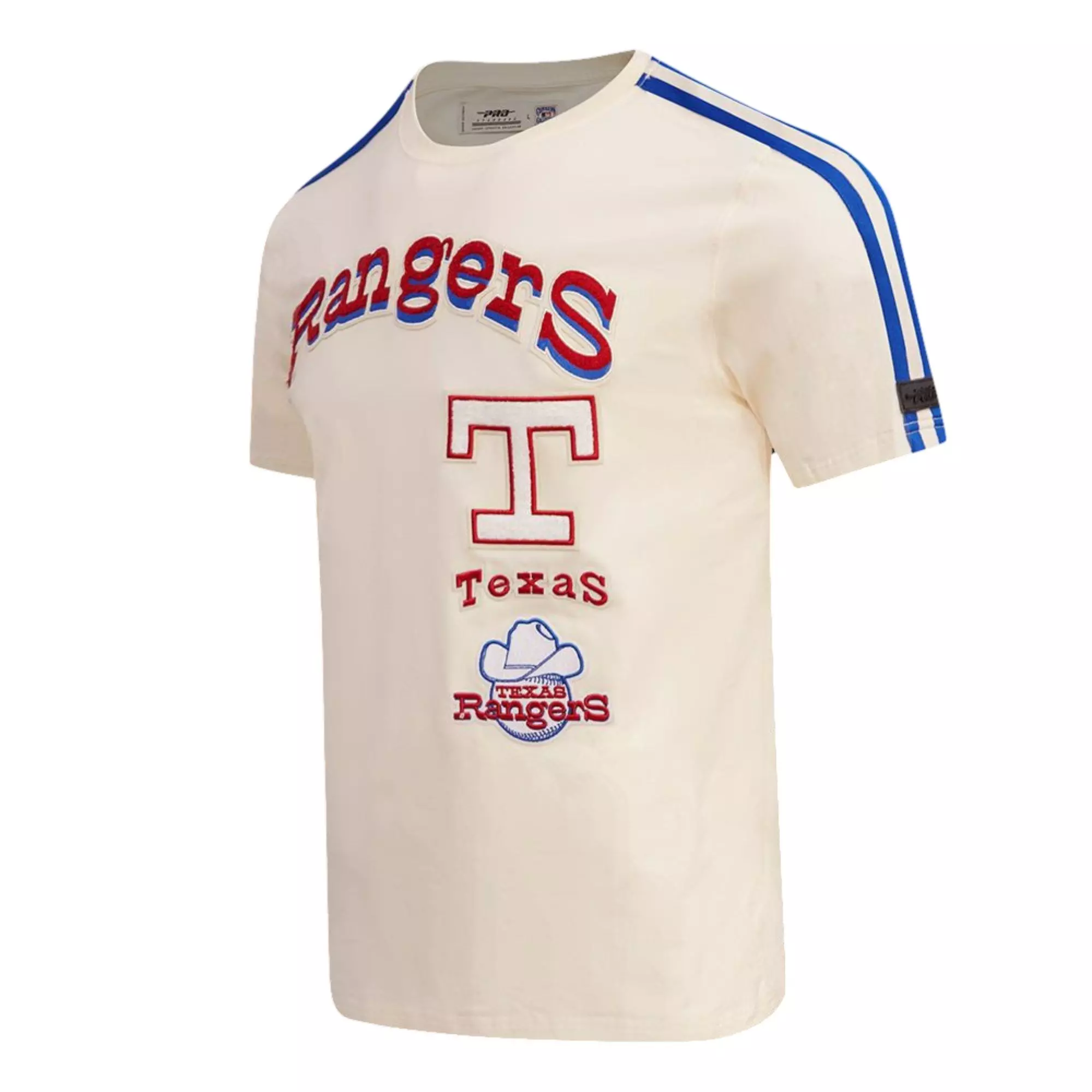 Pro Standard Men's Texas Rangers Retro Classics Short Sleeve Tee - OFF-WHITE