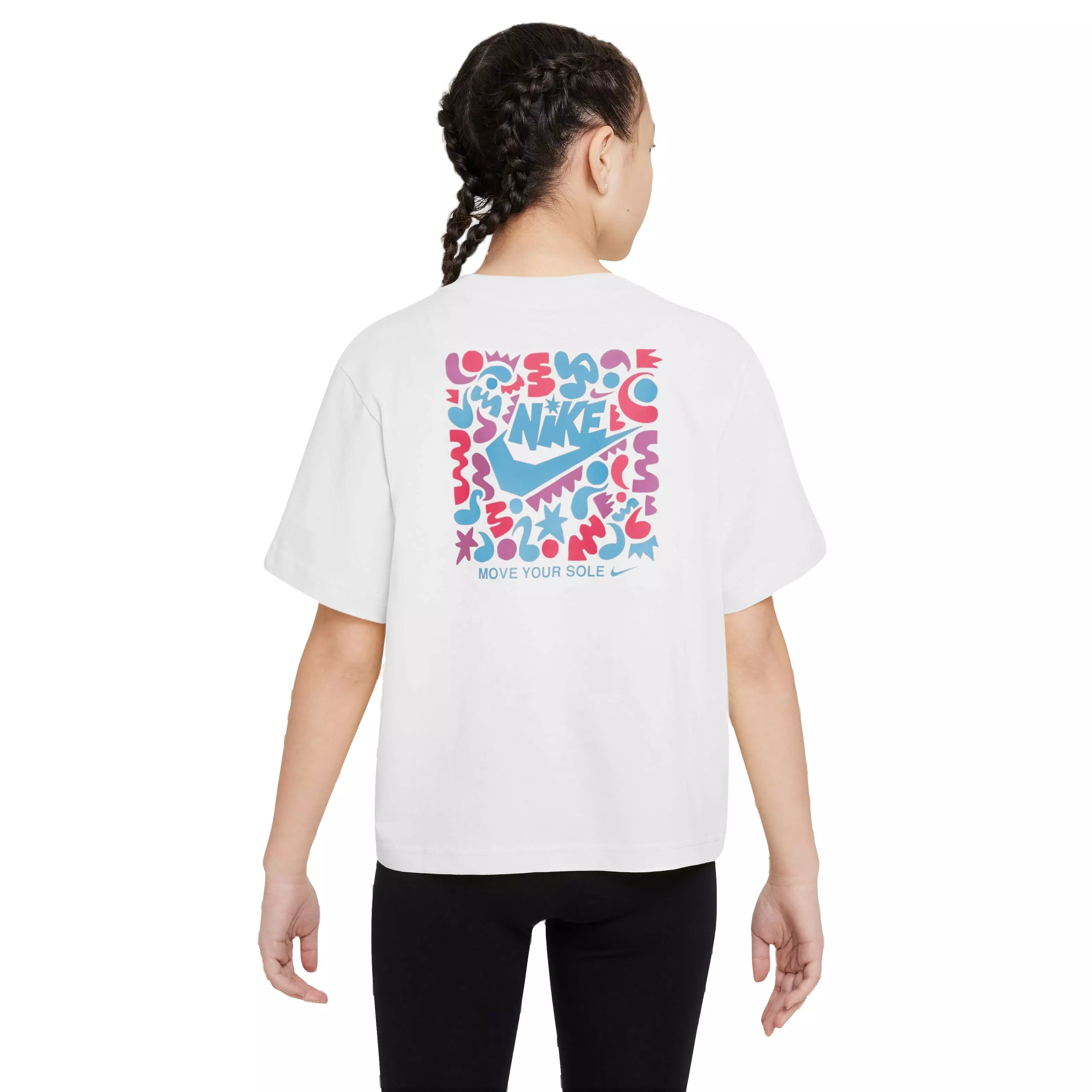 Nike Big Girls' Boxy Dance Tee - White - WHITE
