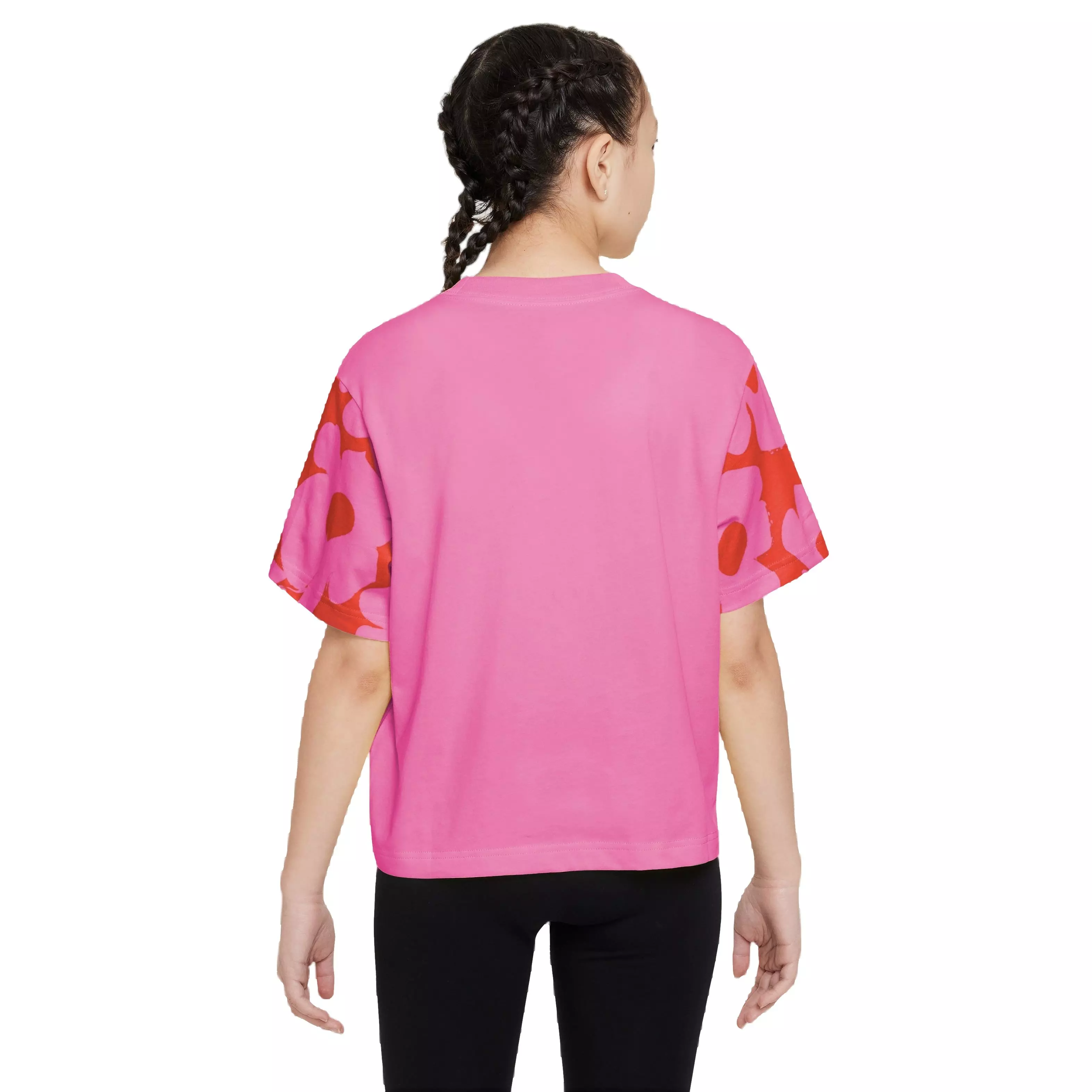 Nike Big Girls' Sportswear Boxy Floral Tee - PINK