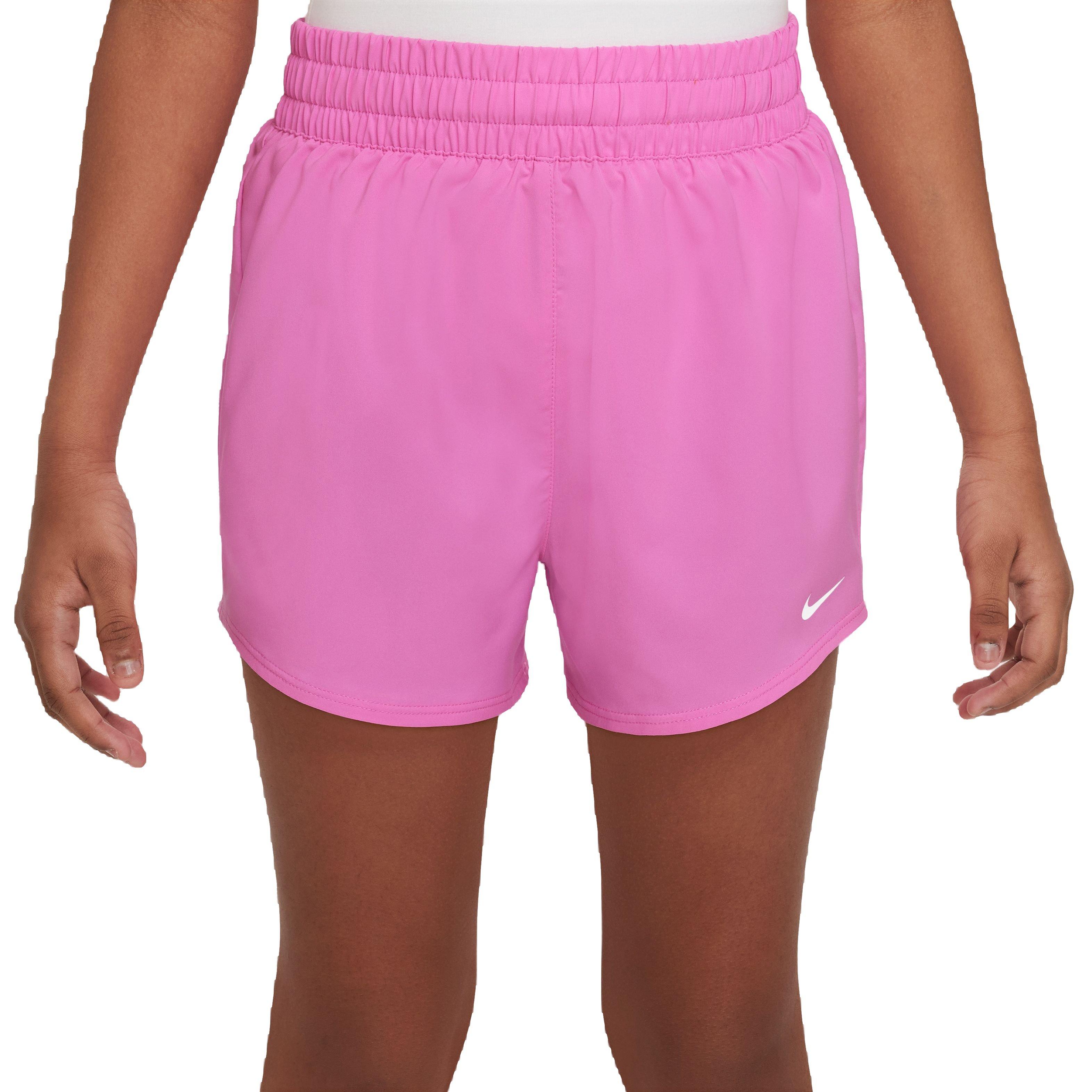 Nike Big Girls' One Dri-FIT High-Waisted Woven Training Shorts -Pink - PINK Thumbnail View 1