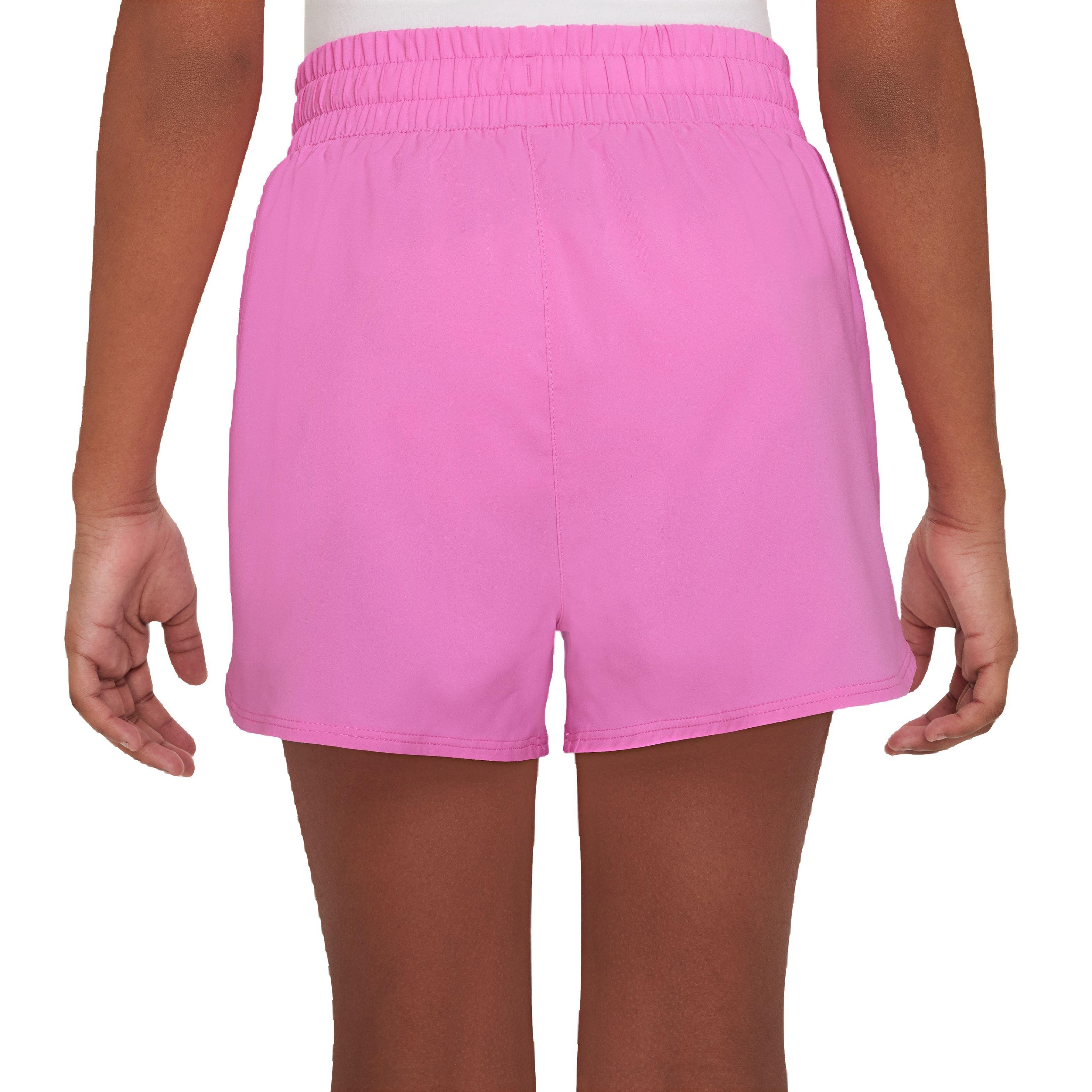 Nike Big Girls' One Dri-FIT High-Waisted Woven Training Shorts - Pink - PINK Thumbnail View 2