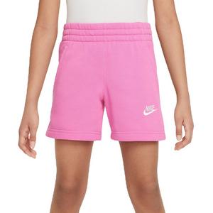 Nike Big Girls' Sportswear Club Fleece 5" French Terry Shorts-Pink
