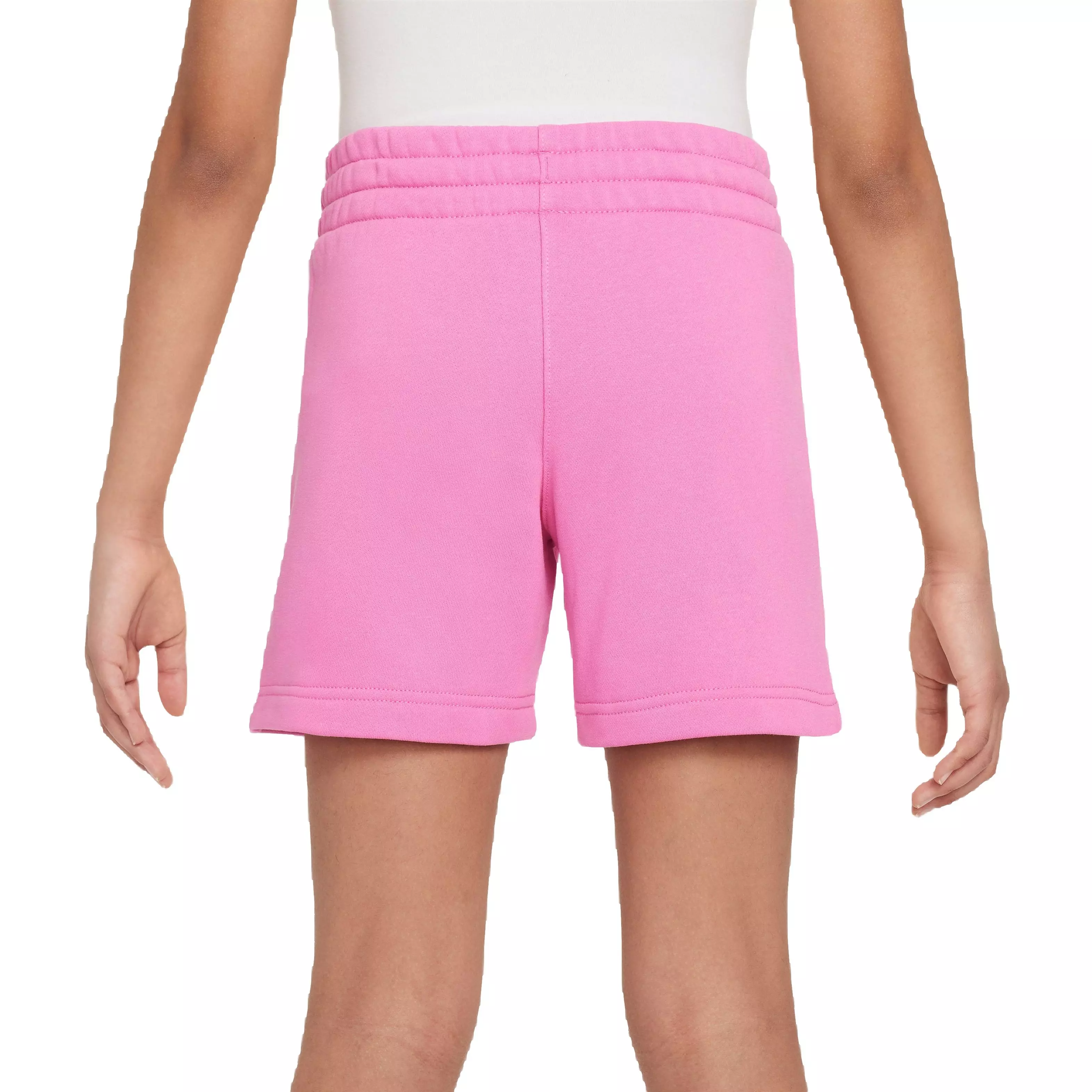 Nike Big Girls' Sportswear Club Fleece 5" French Terry Shorts-Pink - PINK