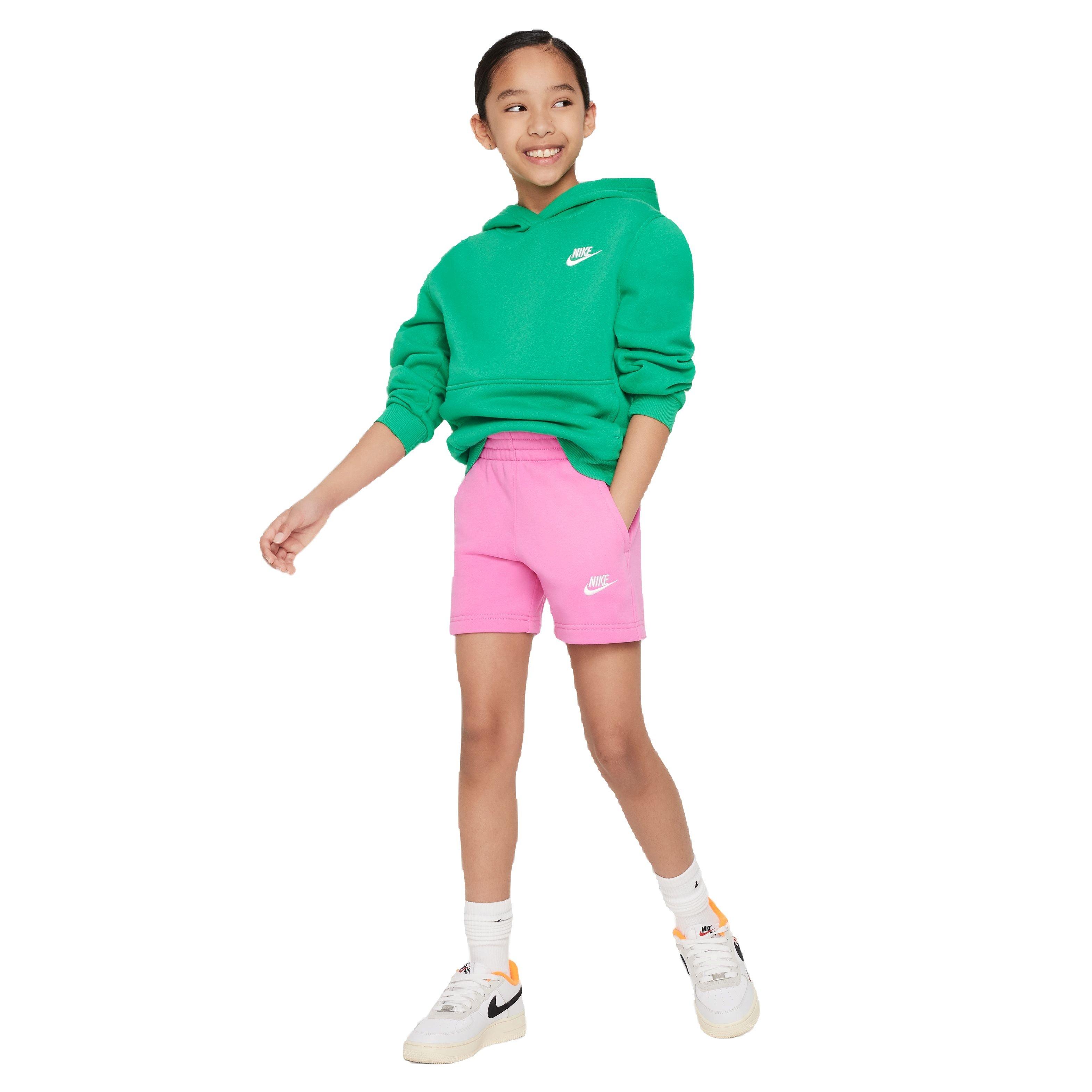 Nike Sportswear Club Fleece 5" French Terry Big Girls' Pink Shorts