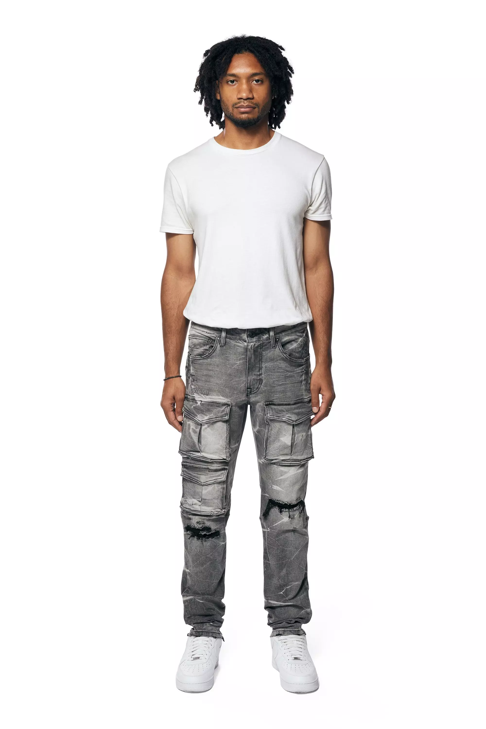 Smoke Rise Men's Pluto Slim Fit Denim Jeans - Grey - GREY