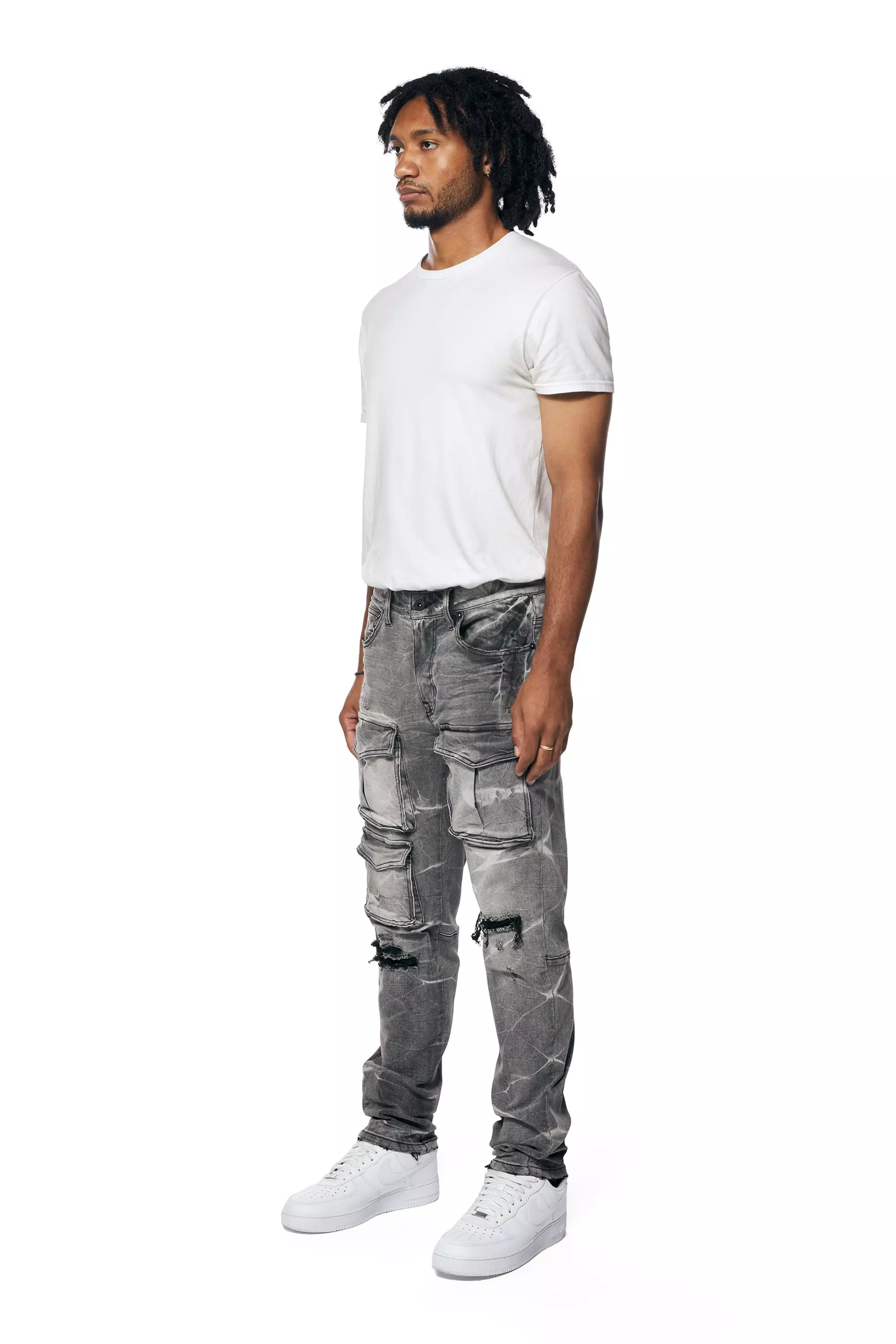 Smoke Rise Men's Pluto Slim Fit Denim Jeans - Grey - GREY