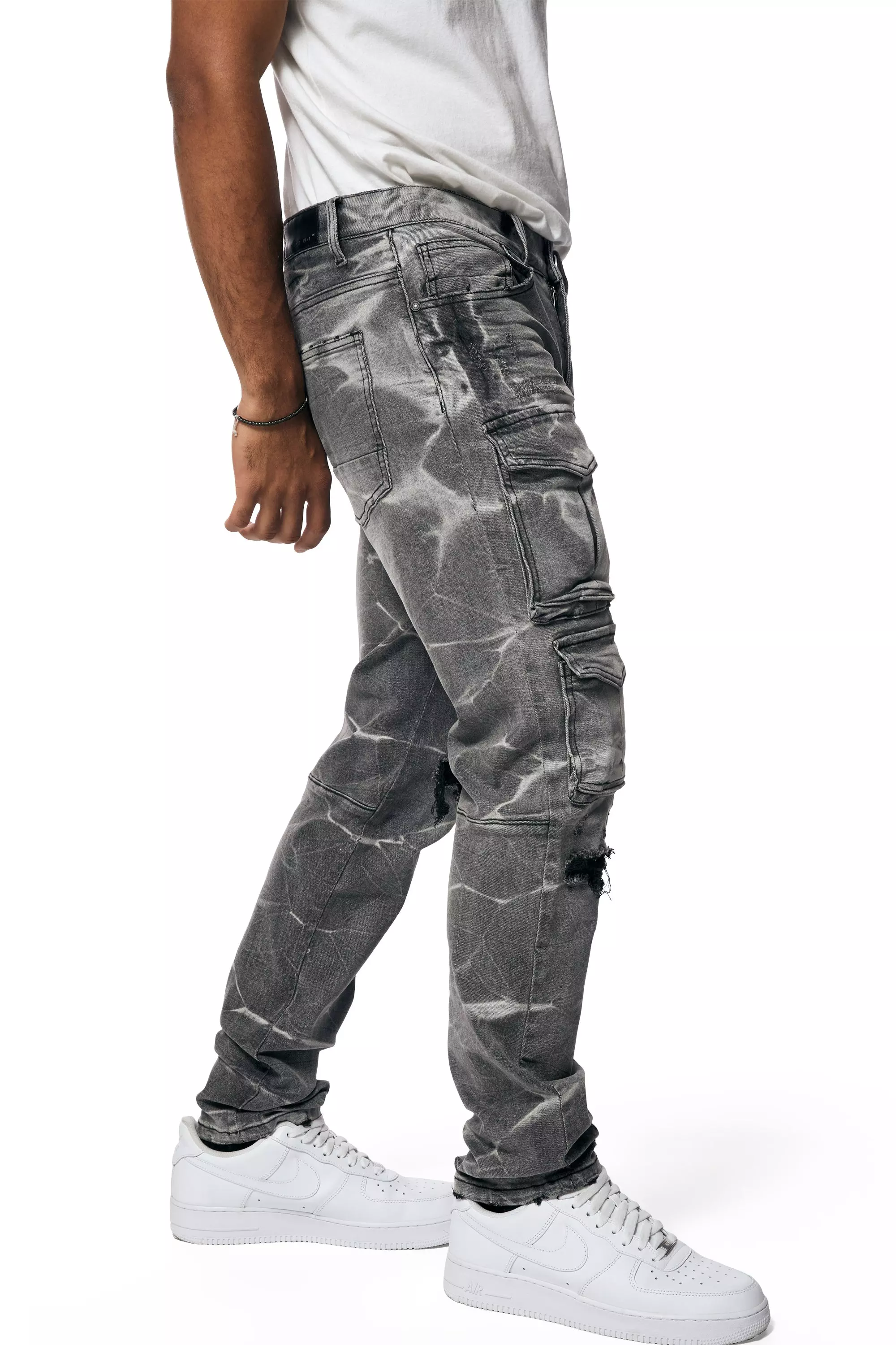 Smoke Rise Men's Pluto Slim Fit Denim Jeans - Grey - GREY