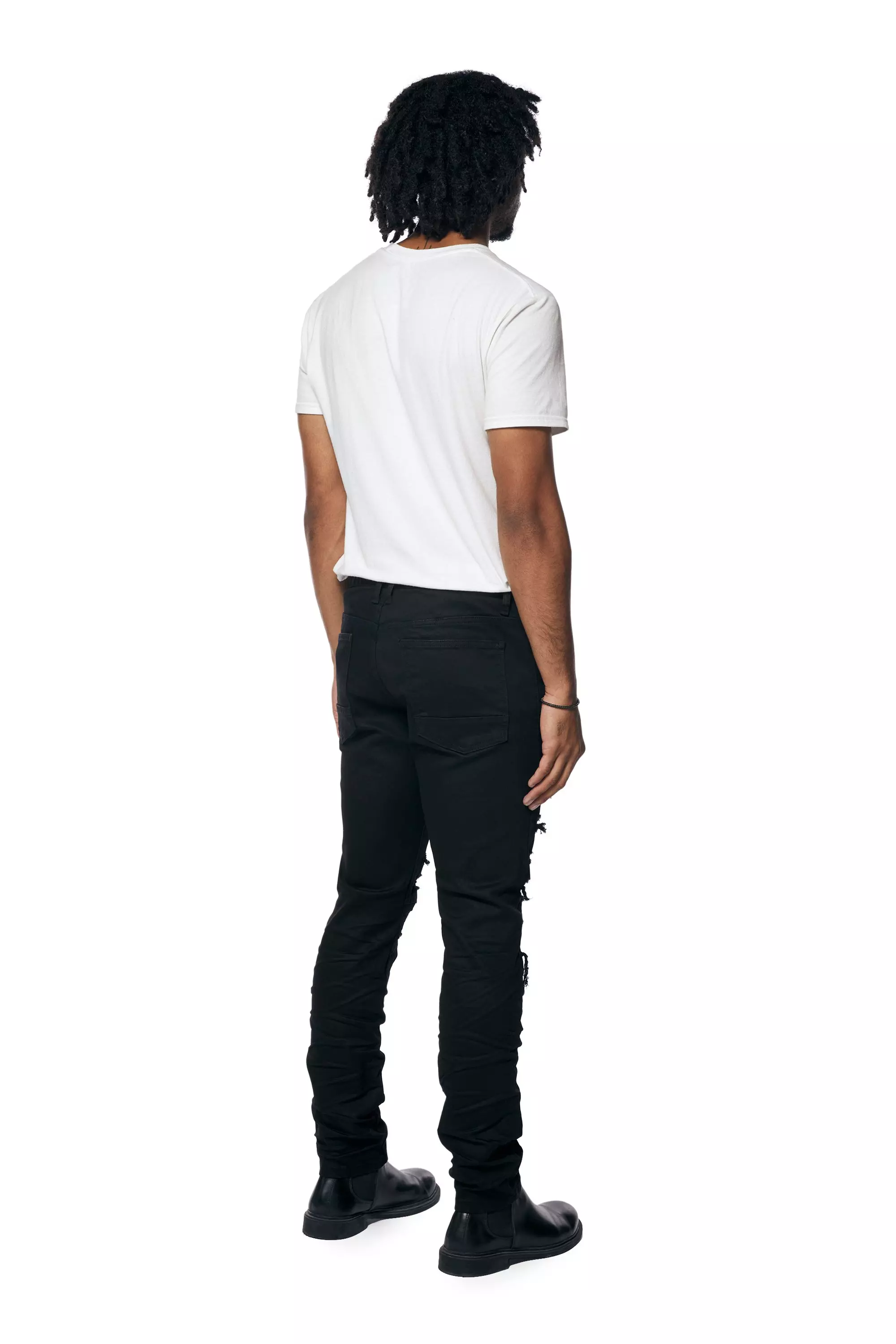 Smoke Rise Men's Jet Black Essential Slim Fit Denim Jeans - BLACK