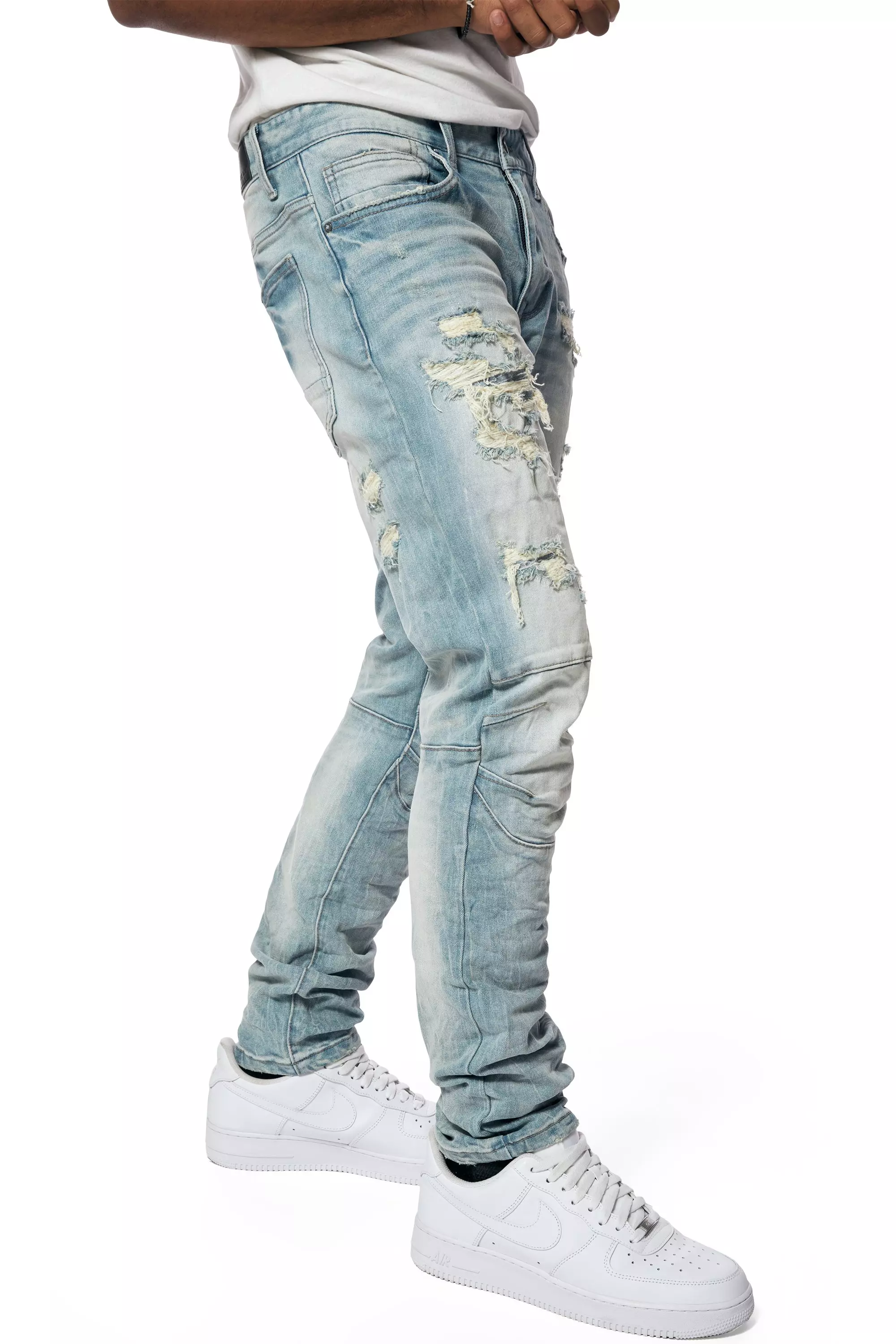 Smoke Rise Men's Newton Blue Essential Slim Fit Denim Jeans - BLUE