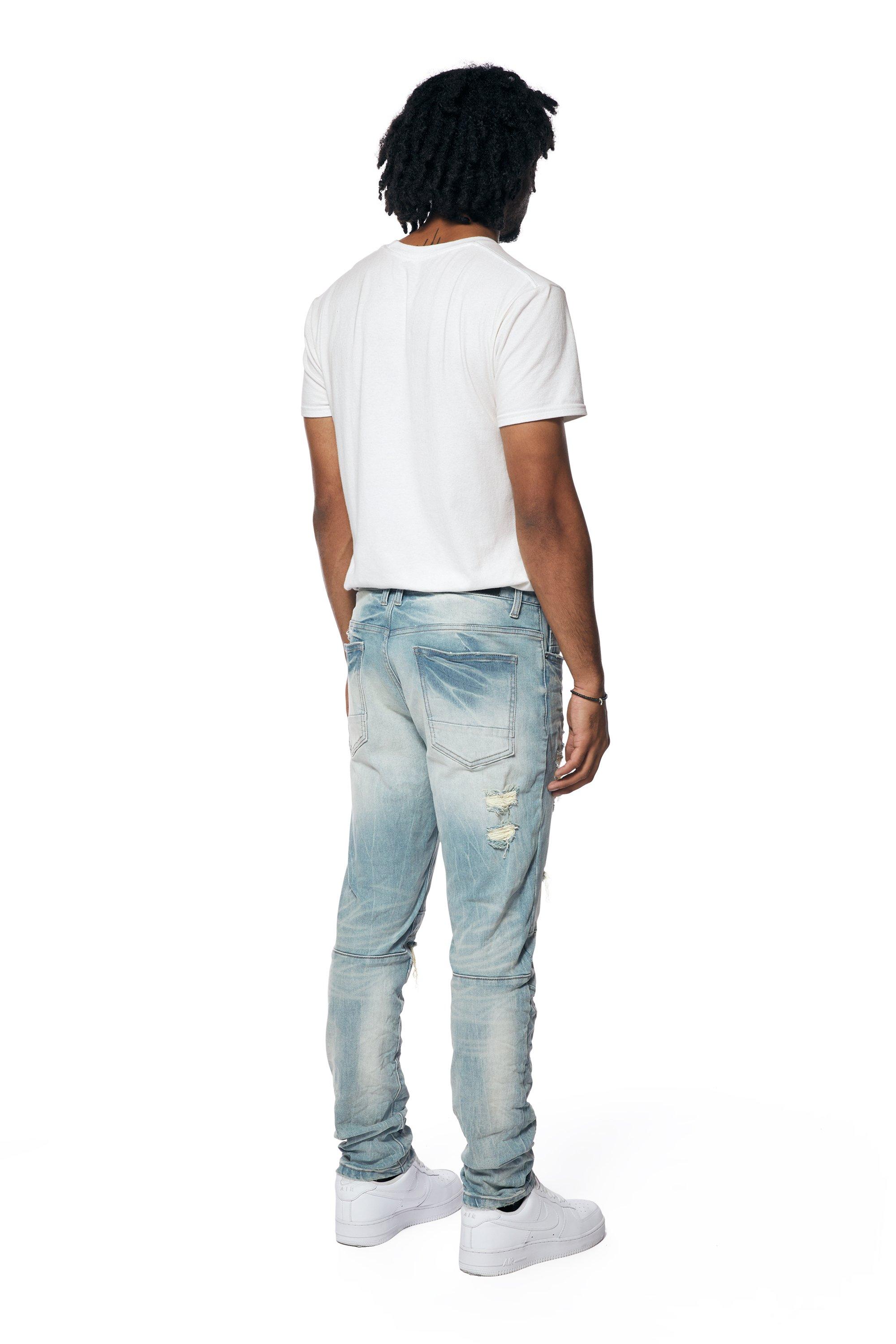 Smoke Rise Men's Newton Blue Essential Slim Fit Denim Jeans - BLUE Thumbnail View 2