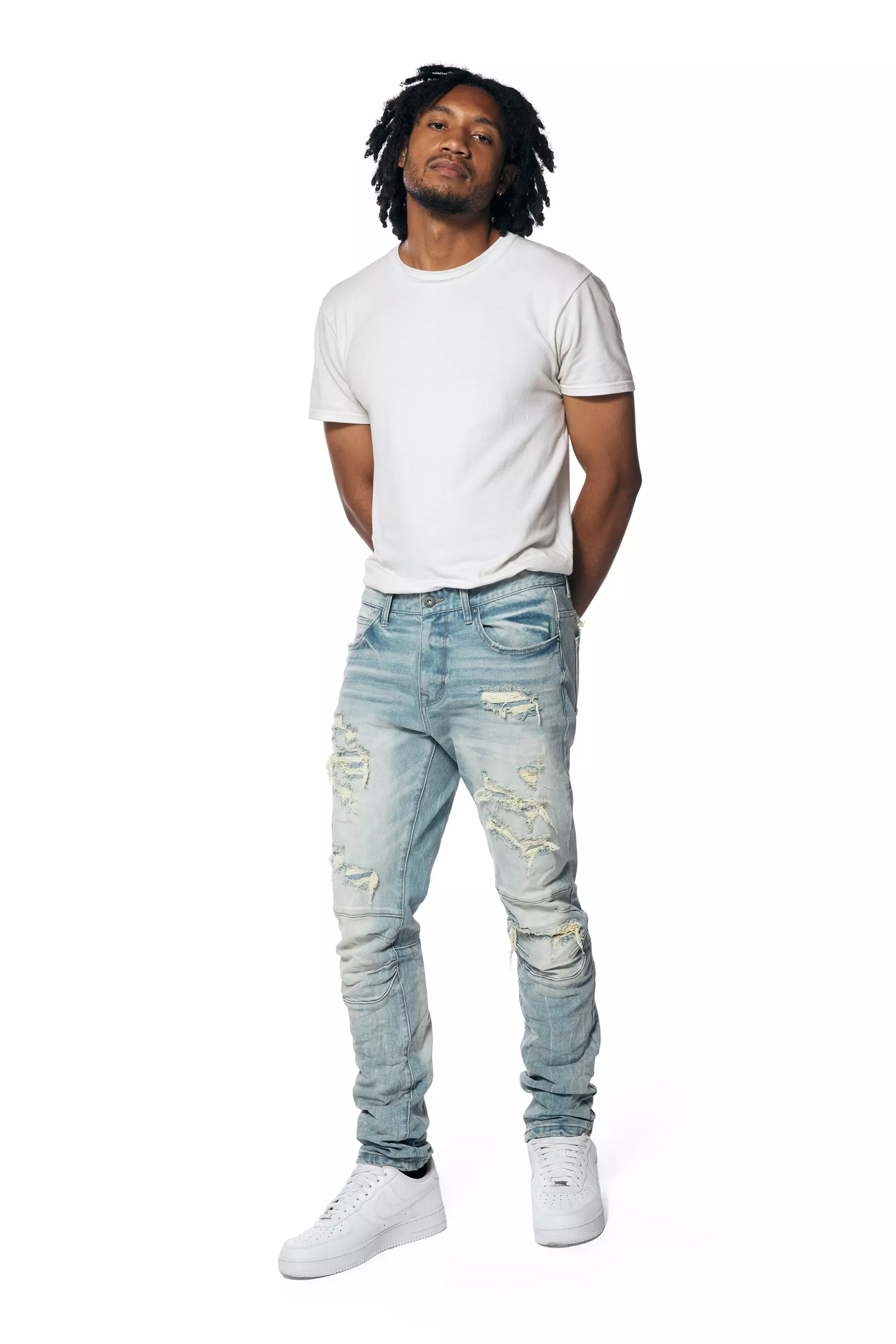 Smoke Rise Men's Newton Blue Essential Slim Fit Denim Jeans - BLUE