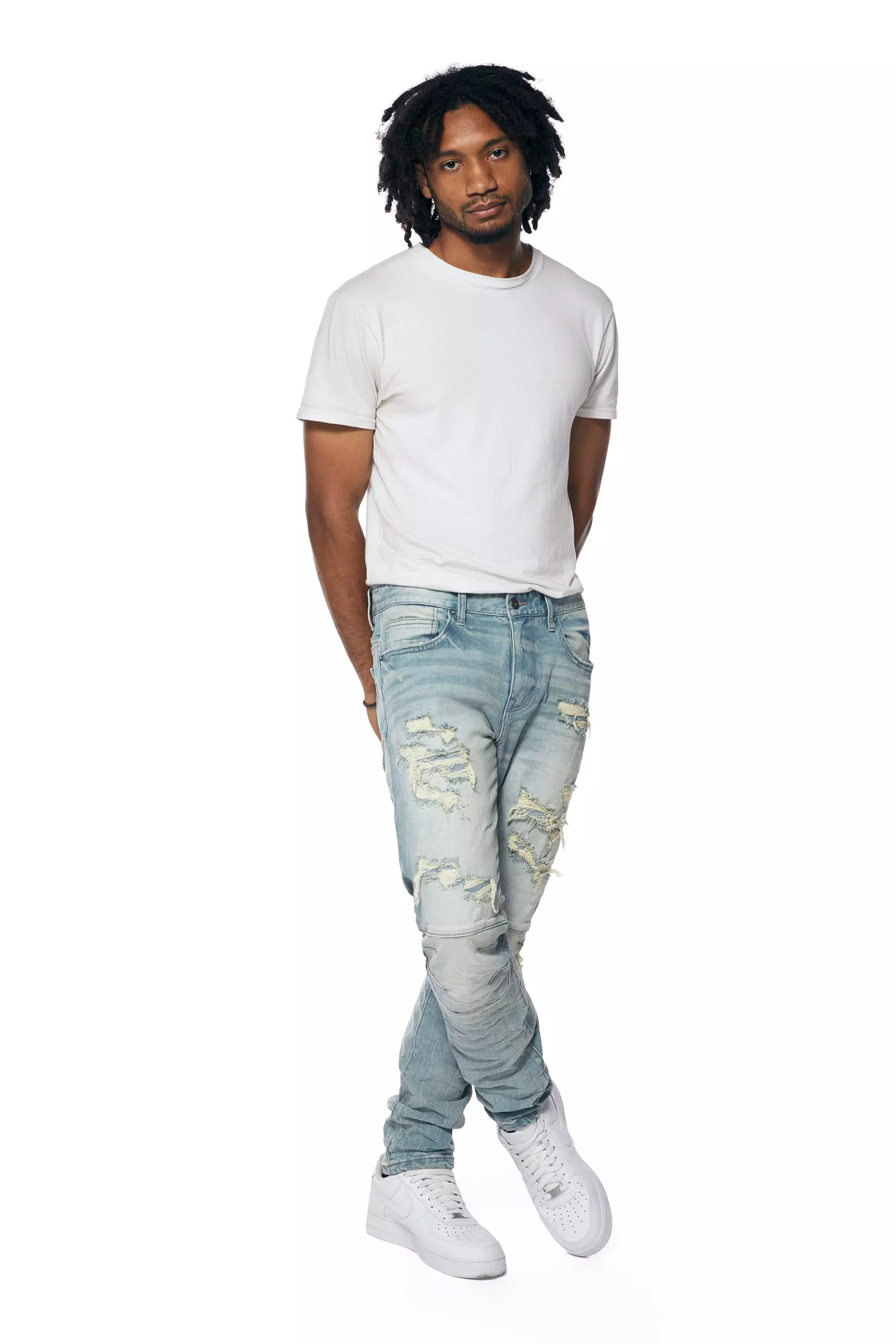 Smoke Rise Men's Newton Blue Essential Slim Fit Denim Jeans - BLUE