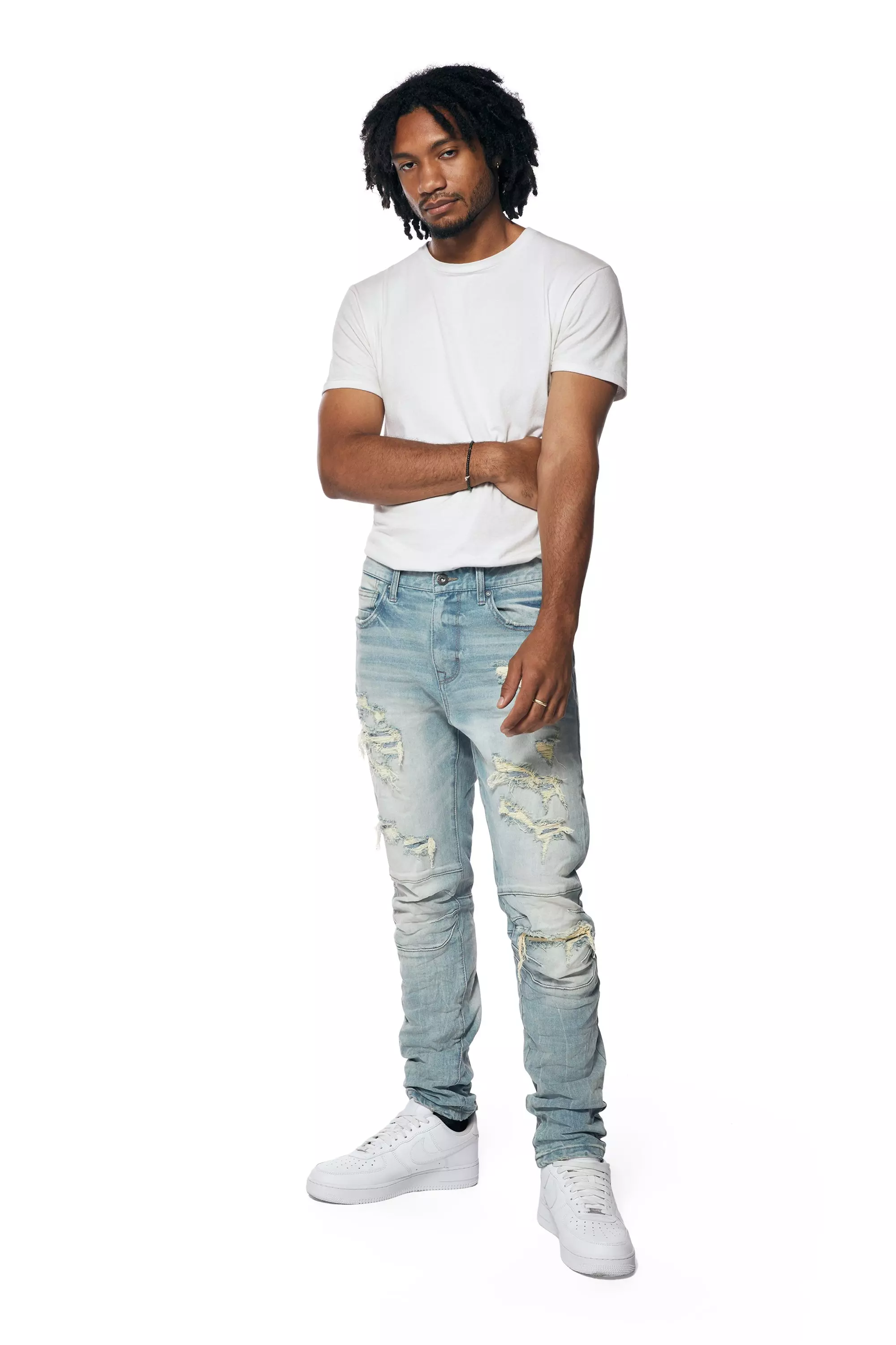 Smoke Rise Men's Newton Blue Essential Slim Fit Denim Jeans - BLUE