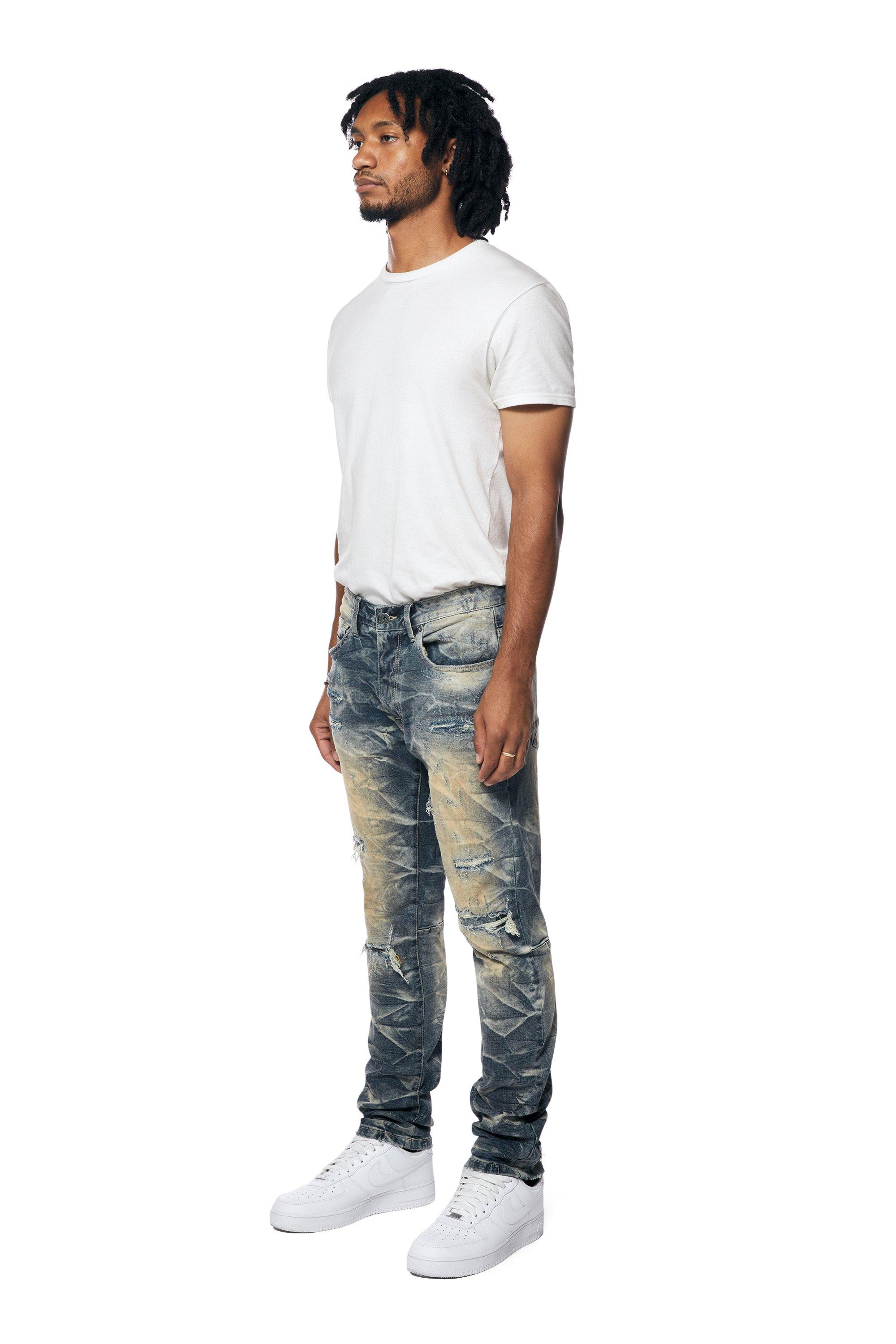 Smoke Rise Men's Northport Slim Fit Denim Jeans - Blue - BLUE Thumbnail View 3