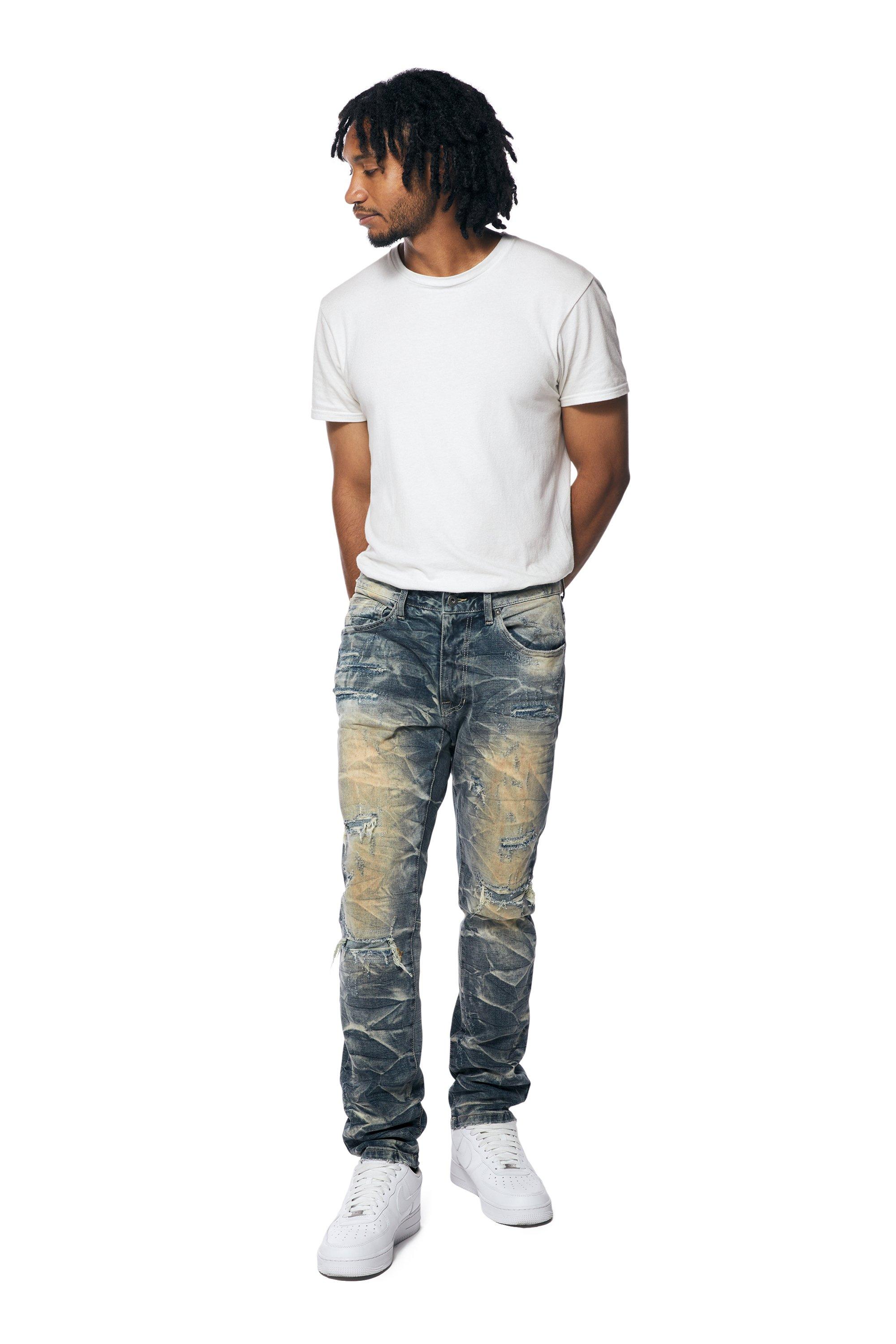 Smoke Rise Men's Northport Slim Fit Denim Jeans - Blue - BLUE Thumbnail View 4