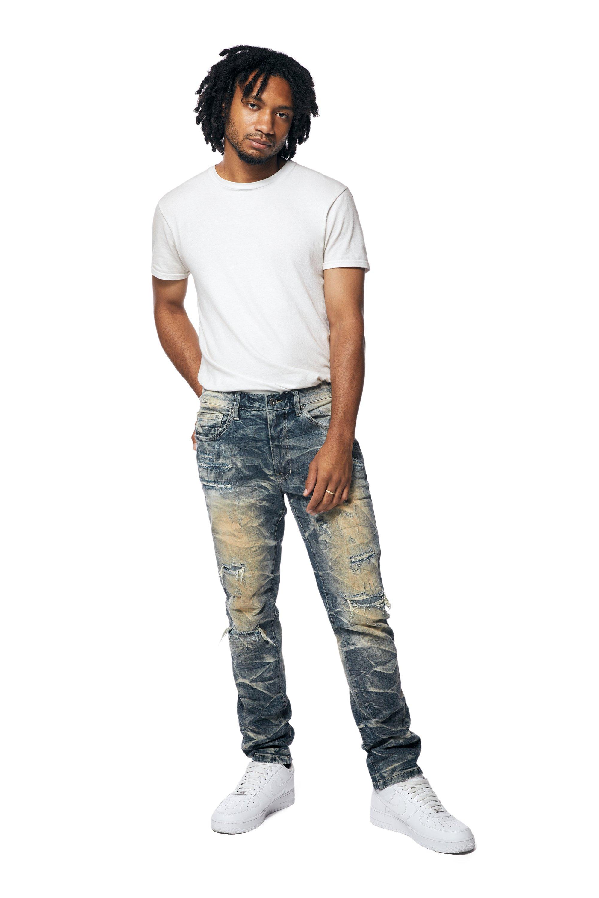 Smoke Rise Men's Northport Slim Fit Denim Jeans - Blue - BLUE Thumbnail View 5