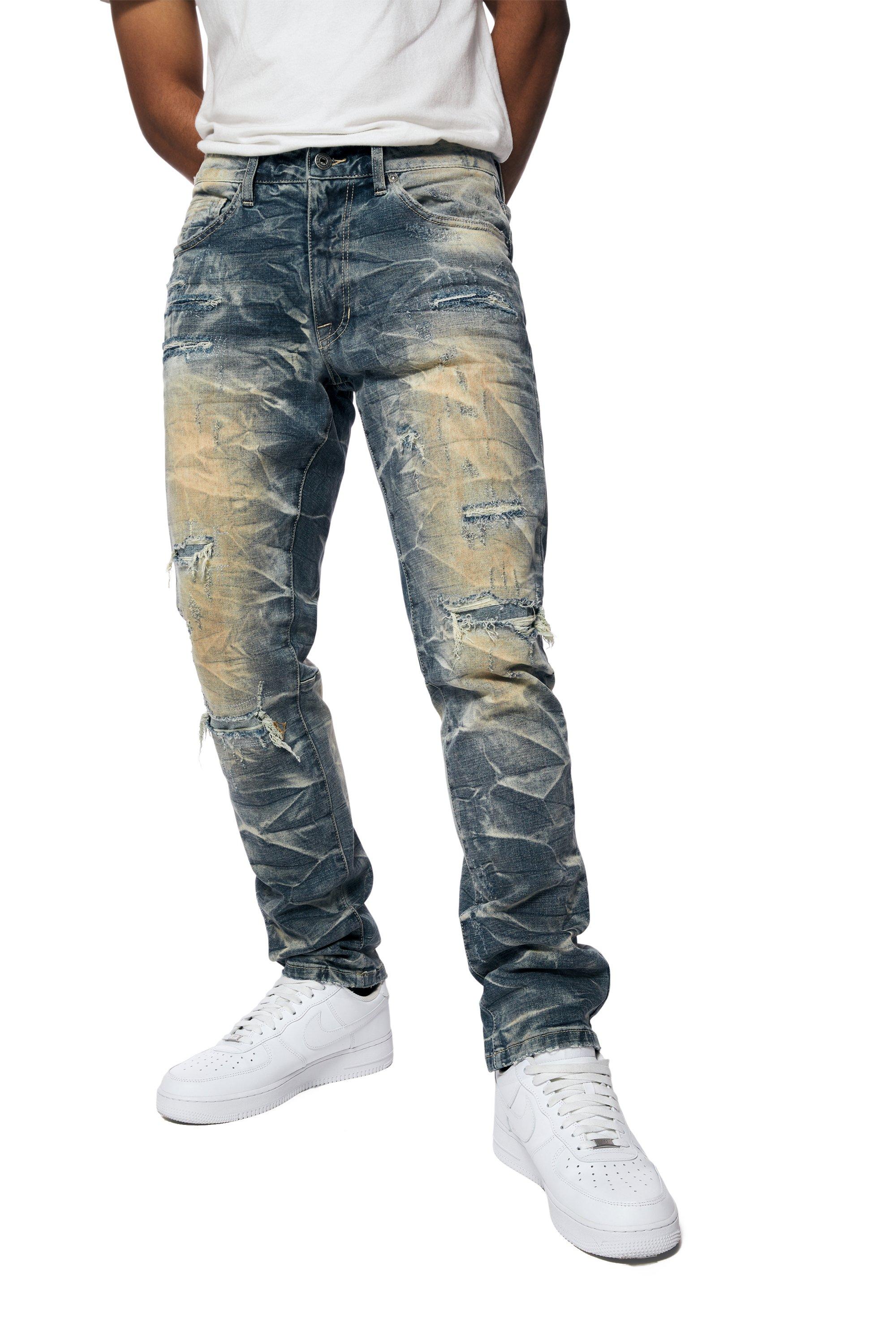Smoke Rise Men's Northport Slim Fit Denim Jeans - Blue - BLUE Thumbnail View 6
