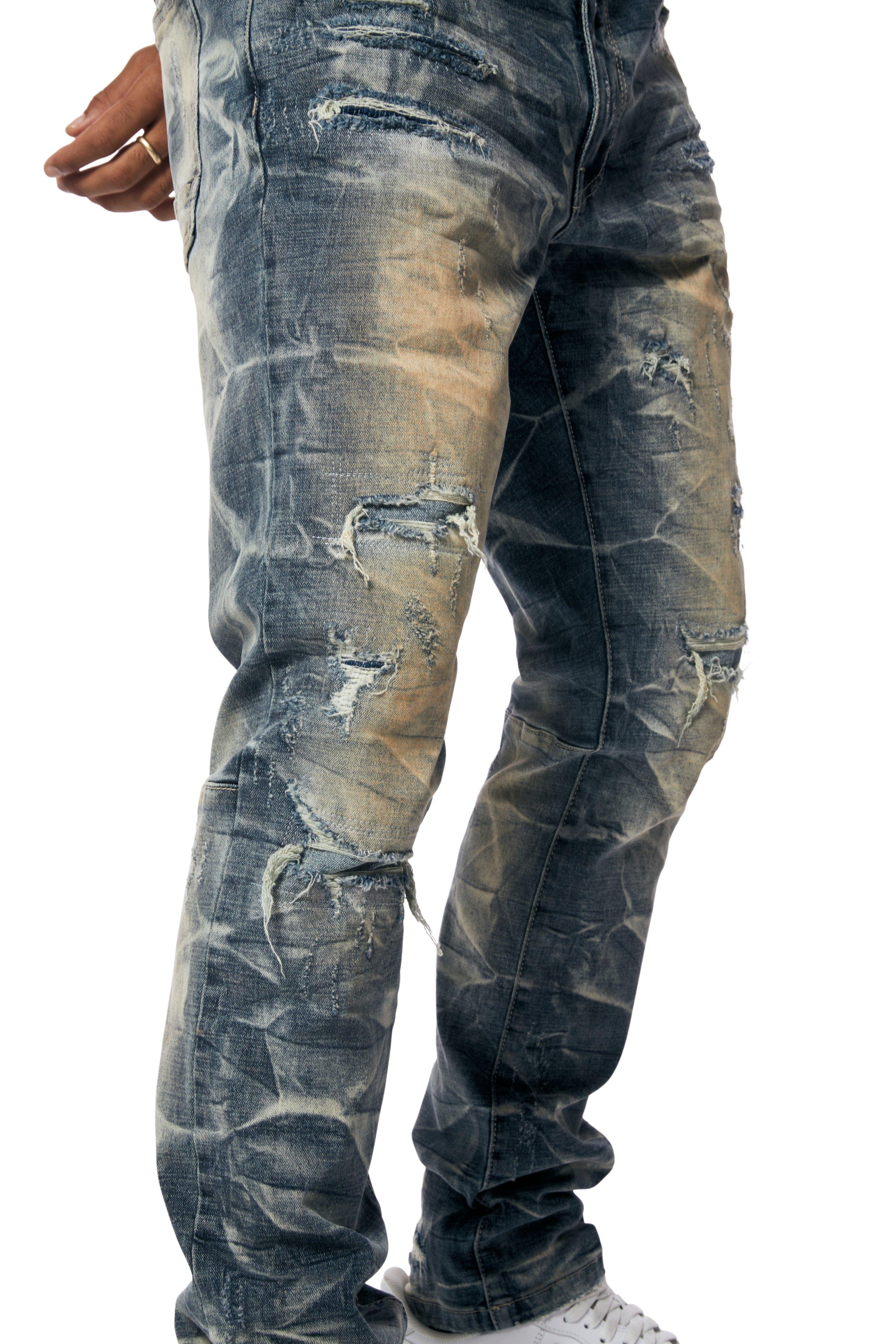 Smoke Rise Men's Northport Slim Fit Denim Jeans - Blue - BLUE Thumbnail View 7