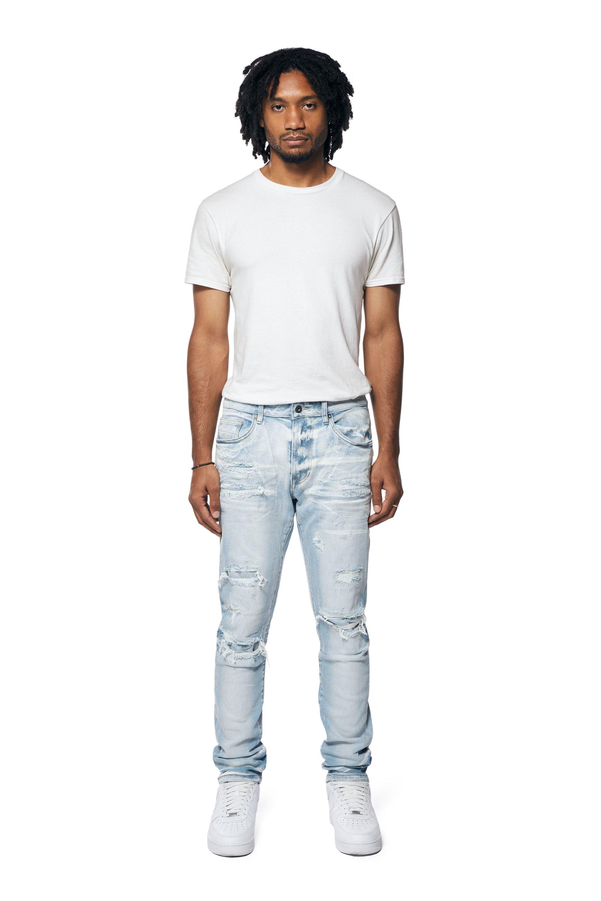 Smoke Rise Men's Santorini Slim Fit Denim Jeans - Blue - BLUE Thumbnail View 1