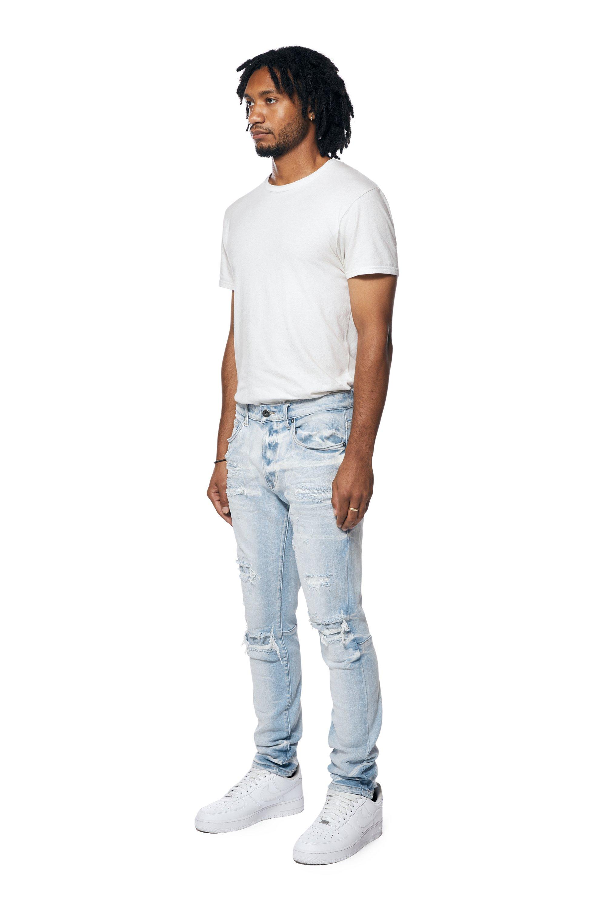 Smoke Rise Men's Santorini Slim Fit Denim Jeans - Blue - BLUE Thumbnail View 3