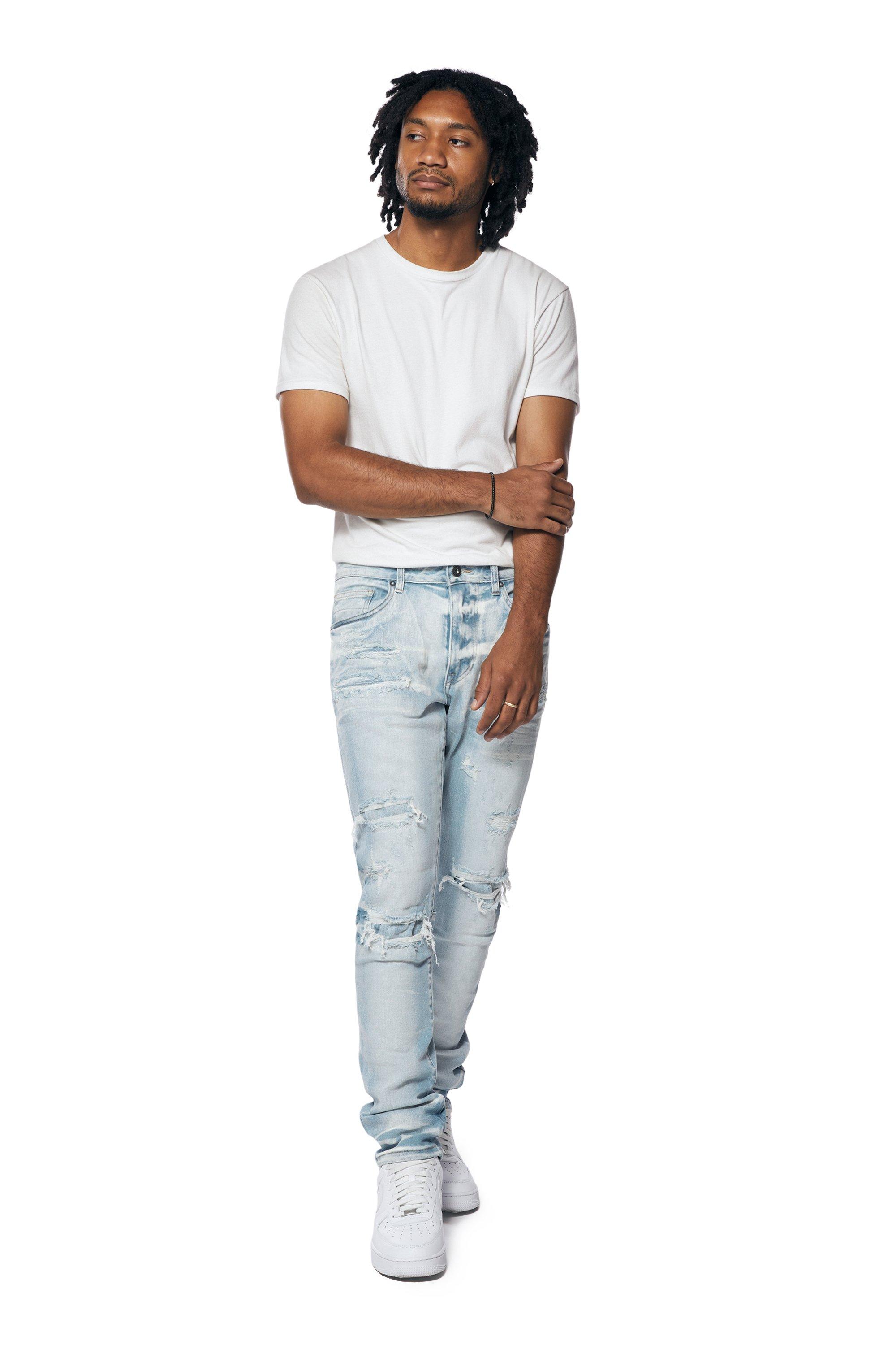 Smoke Rise Men's Santorini Slim Fit Denim Jeans - Blue - BLUE Thumbnail View 4