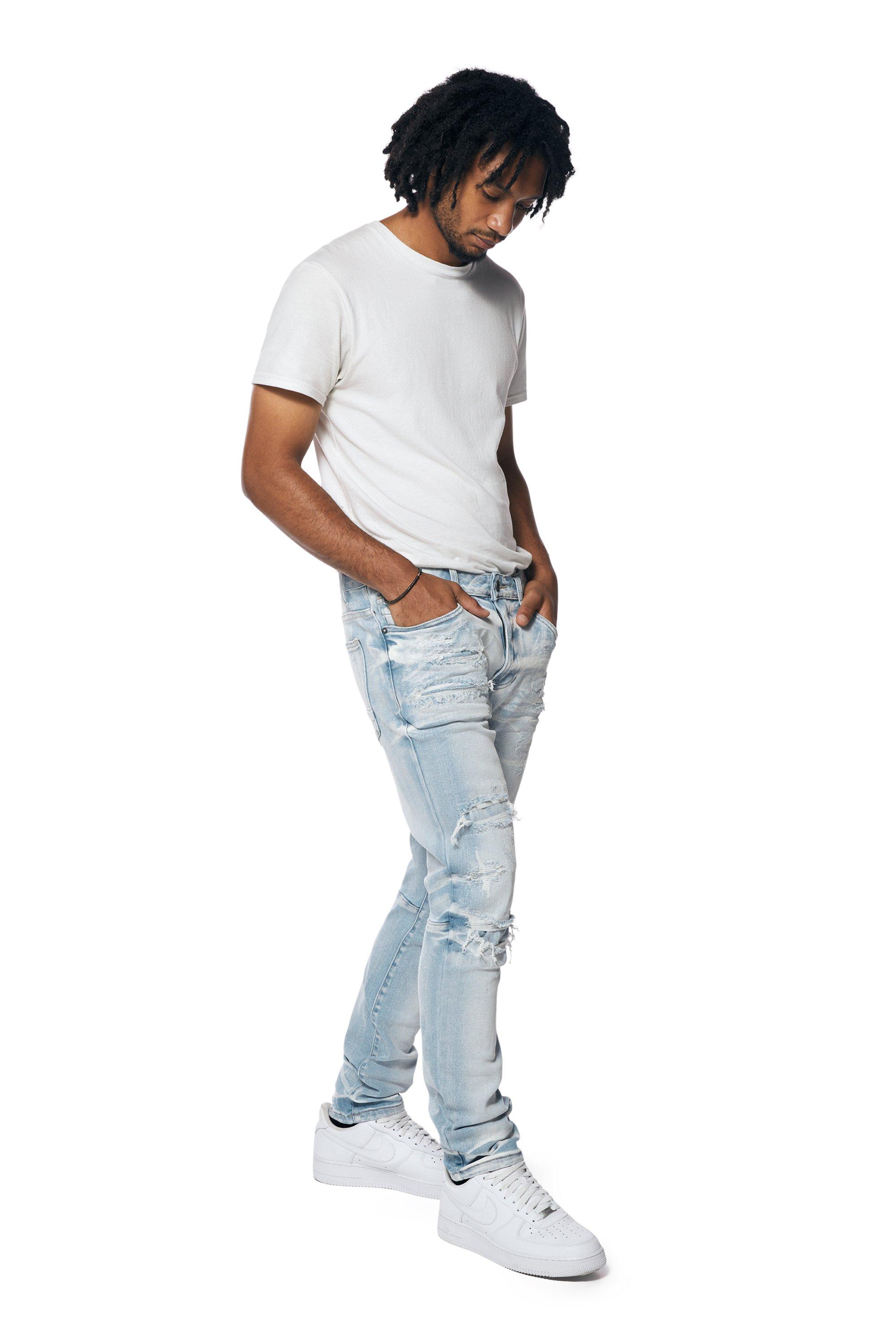Smoke Rise Men's Santorini Slim Fit Denim Jeans - Blue - BLUE Thumbnail View 5