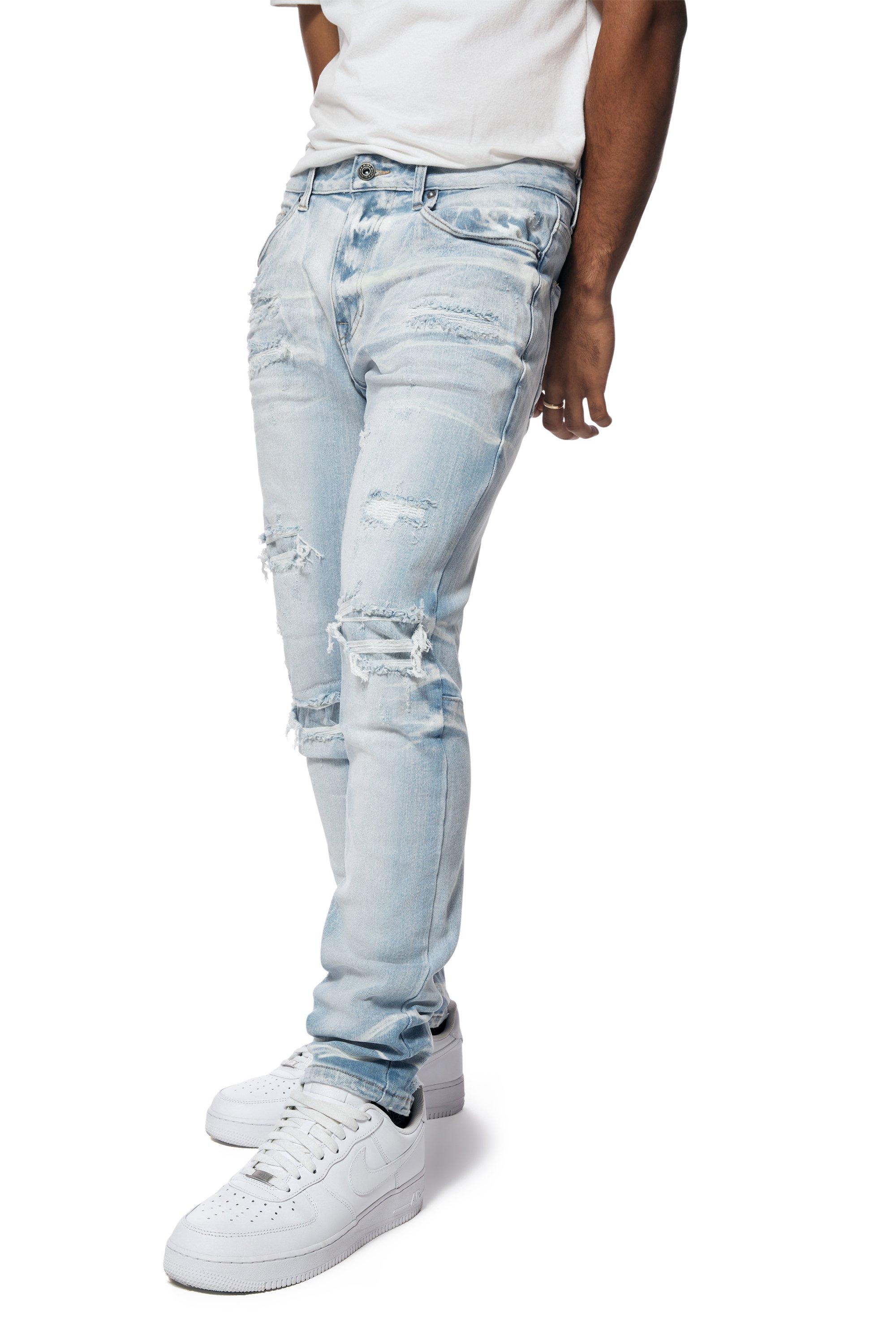 Smoke Rise Men's Santorini Slim Fit Denim Jeans - Blue - BLUE Thumbnail View 7