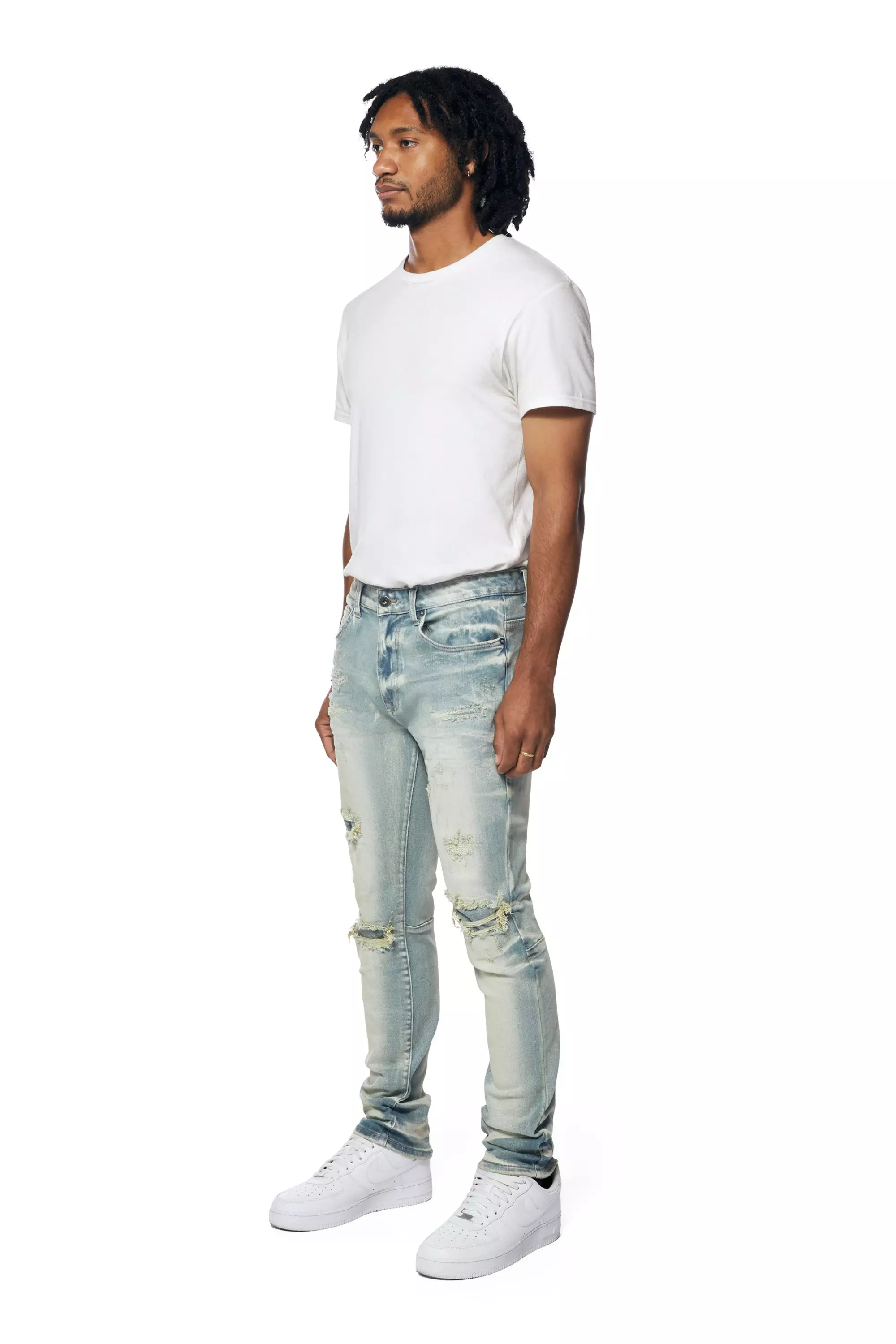 Smoke Rise Men's Sevil Slim Fit Denim Jeans - Blue - LT BLUE