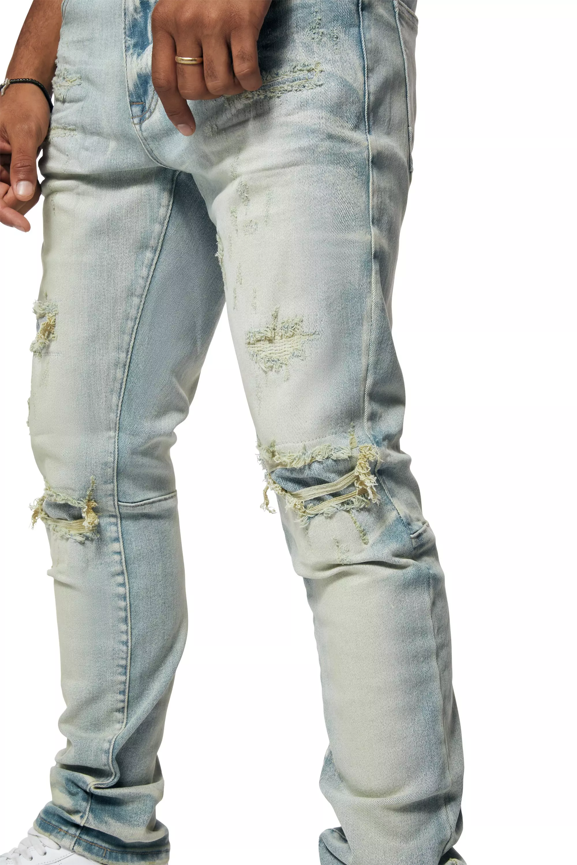 Smoke Rise Men's Sevil Slim Fit Denim Jeans - Blue - LT BLUE