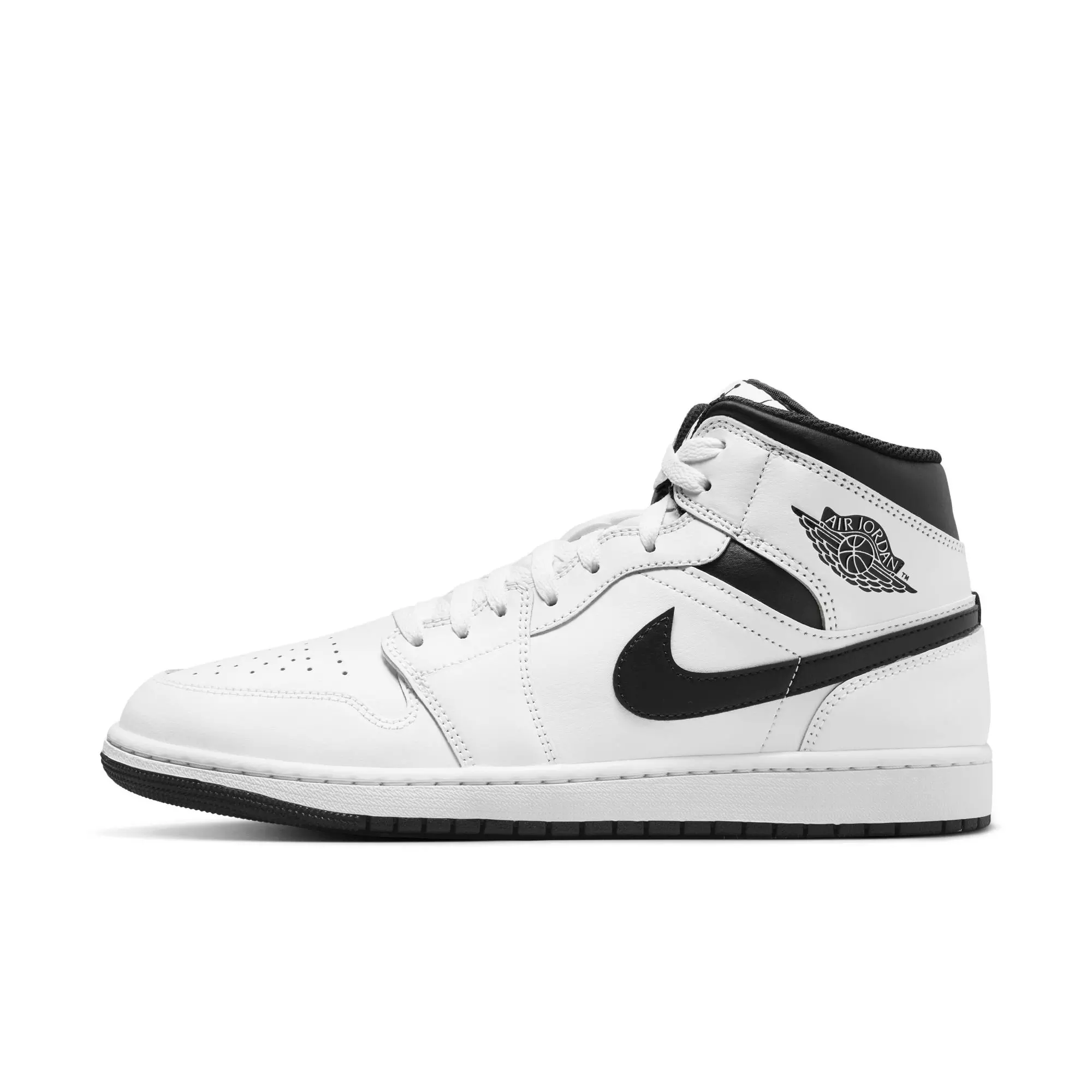 Jordan 1 Mid "White/Black" Men's Shoe - WHITE/BLACK