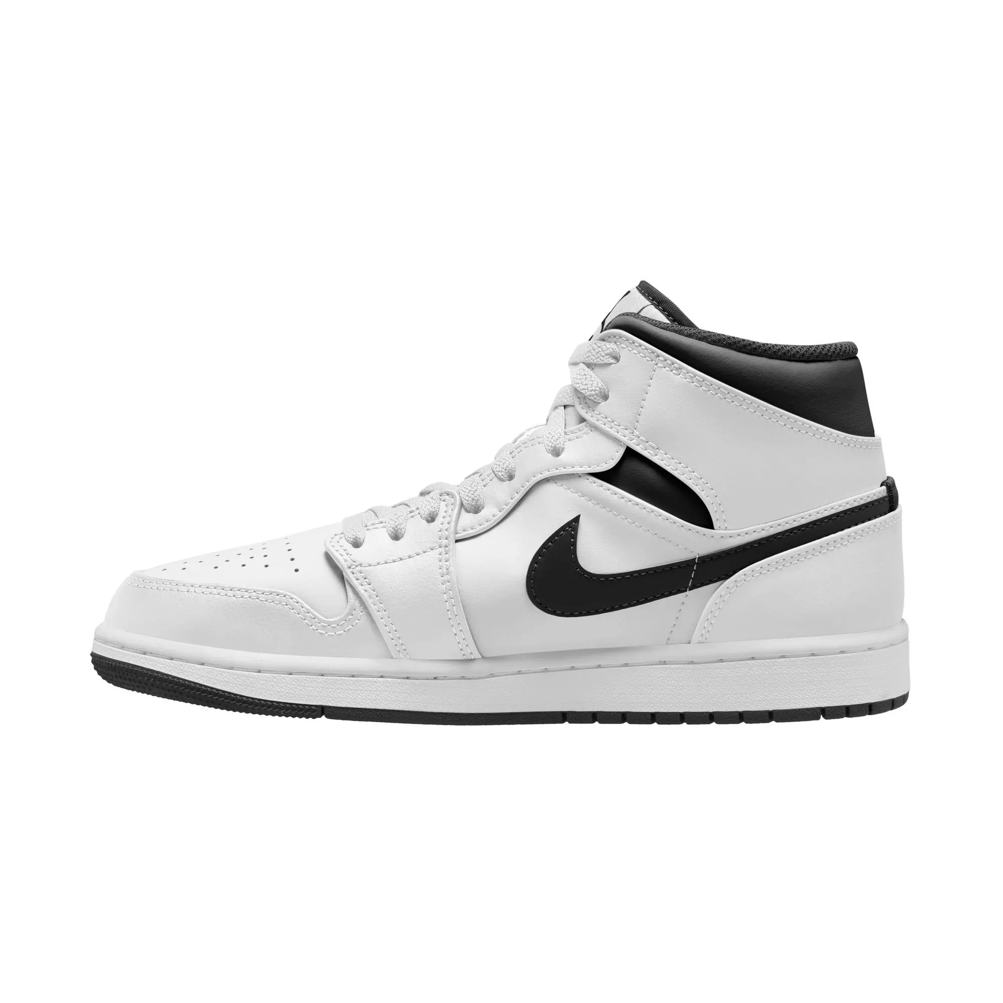 Jordan 1 Mid "White/Black" Men's Shoe - WHITE/BLACK