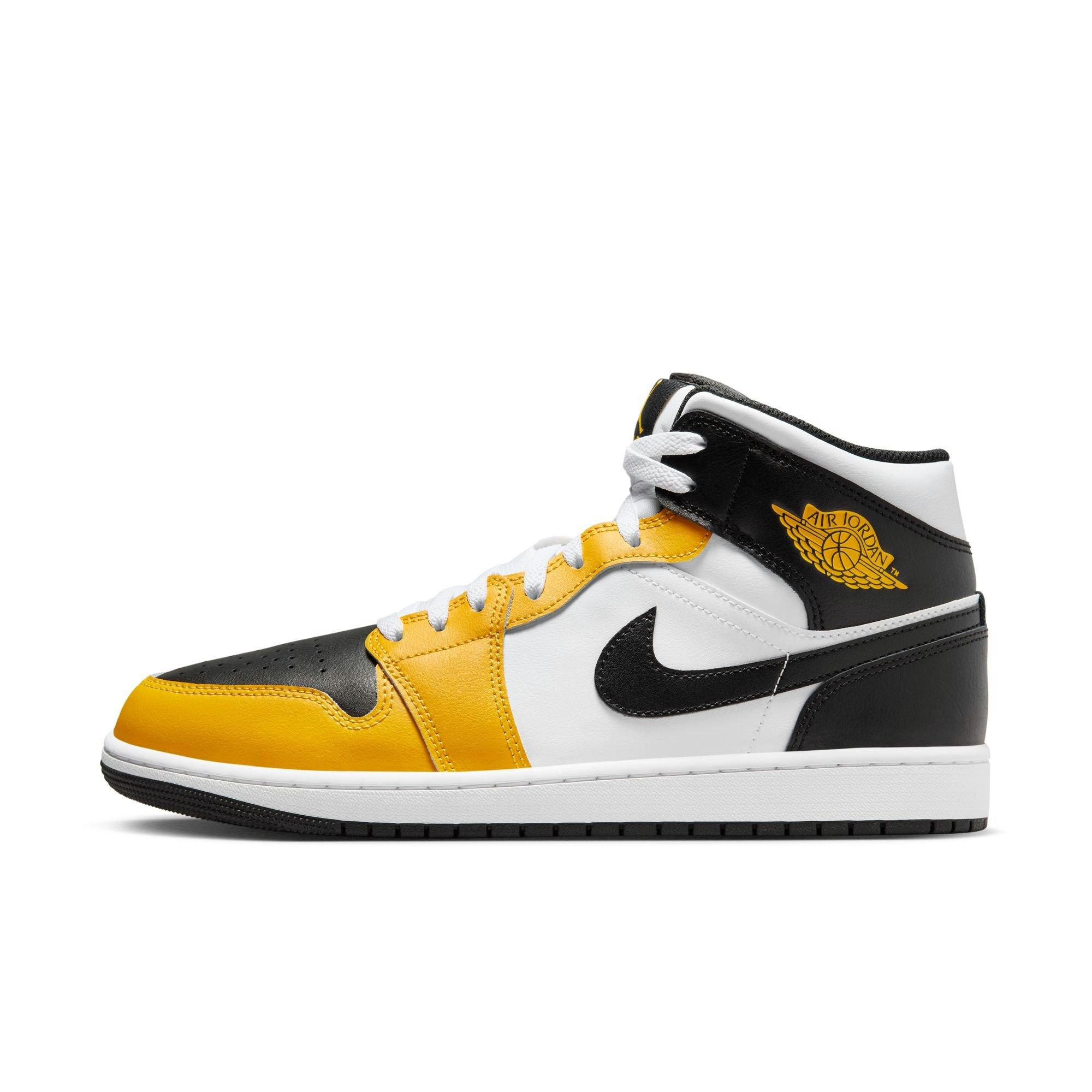 Jordan 1 Mid "Yellow Ochre/Black/White" Men's Shoe - YELLOW/BLACK Thumbnail View 4