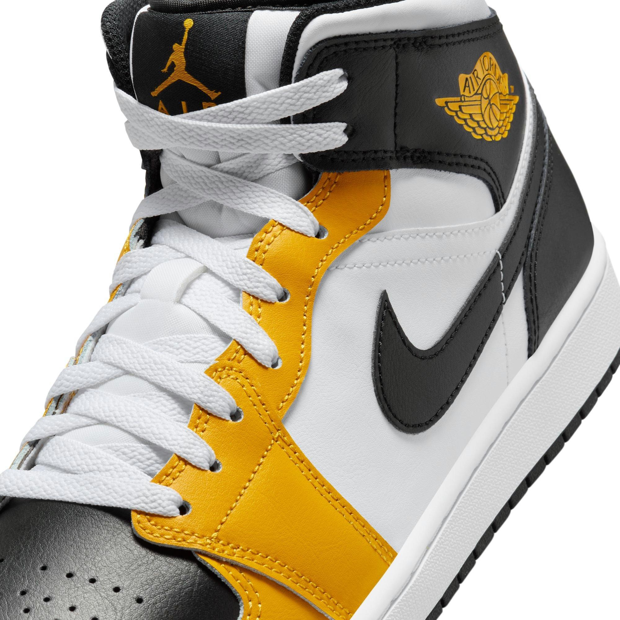 Jordan 1 Mid "Yellow Ochre/Black/White" Men's Shoe - YELLOW/BLACK Thumbnail View 5
