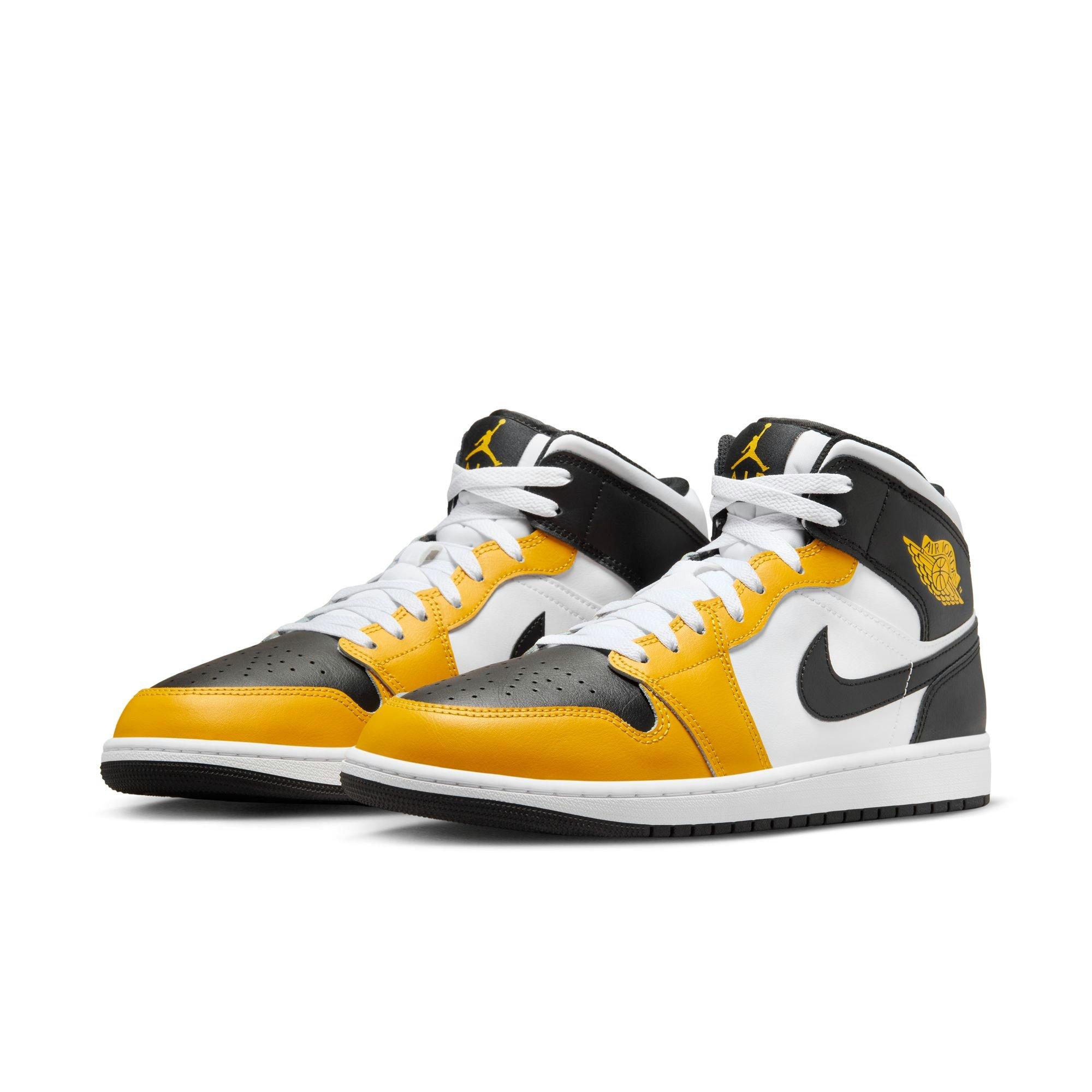 Jordan 1 Mid Men's Yellow Ochre/Black/White Shoe