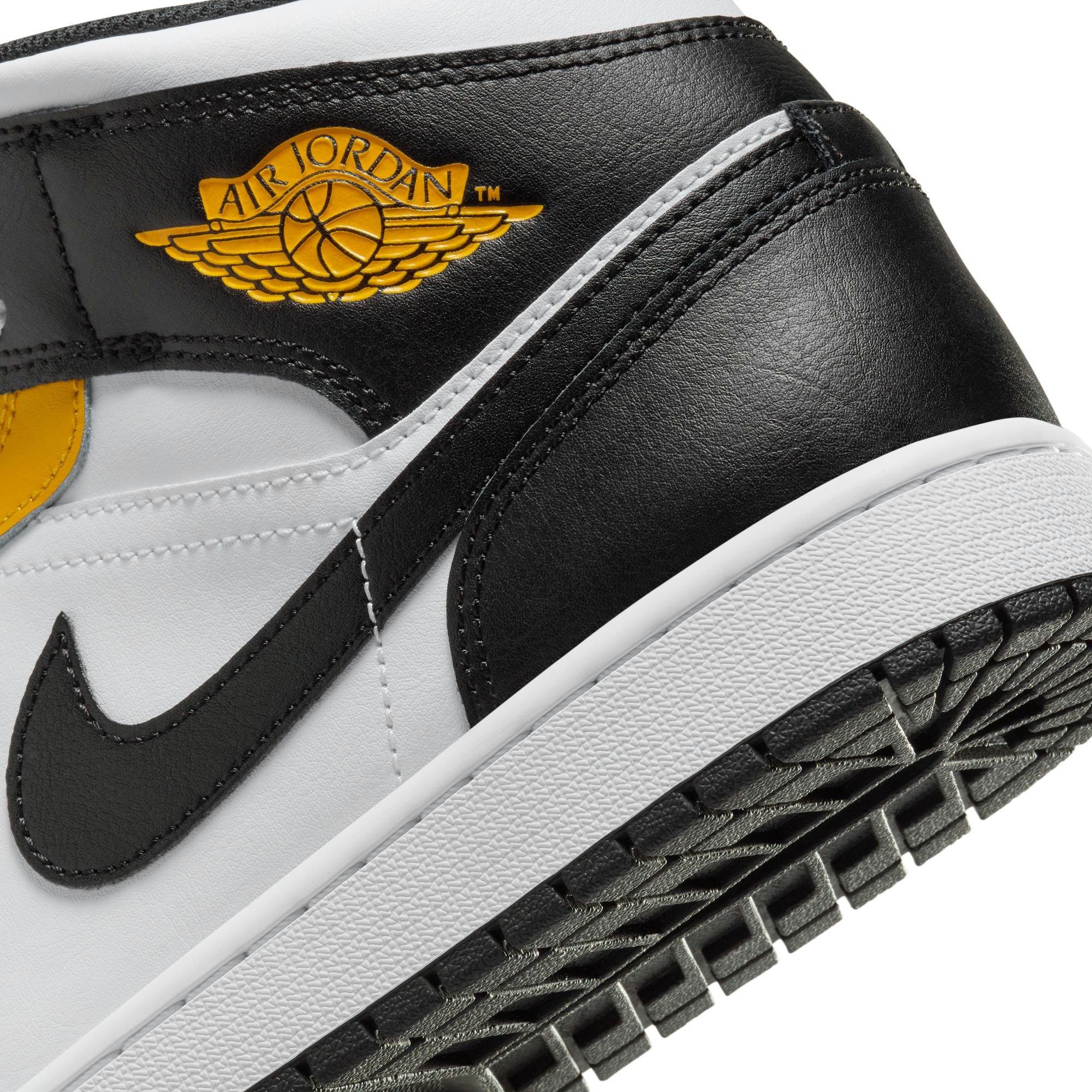 Jordan 1 Mid "Yellow Ochre/Black/White" Men's Shoe - YELLOW/BLACK Thumbnail View 7