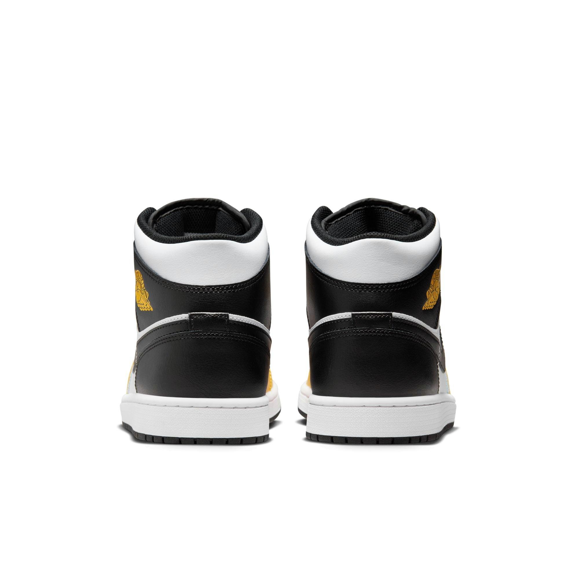 Jordan 1 Mid "Yellow Ochre/Black/White" Men's Shoe - YELLOW/BLACK Thumbnail View 9
