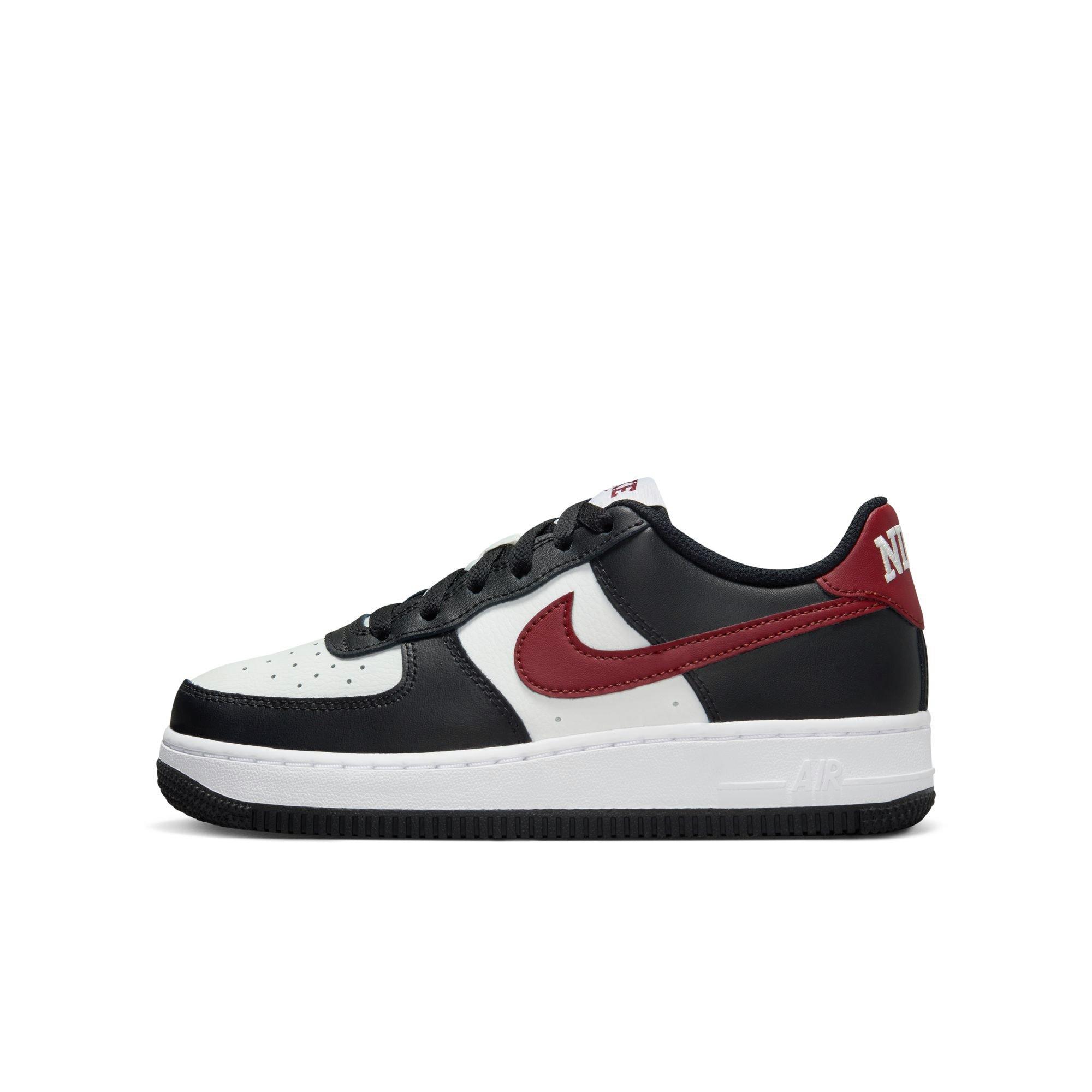 Nike Air Force 1 "Black/Dark Team Red/Summit White" Grade School Boys' Shoe - BLACK/WHITE/RED Thumbnail View 3