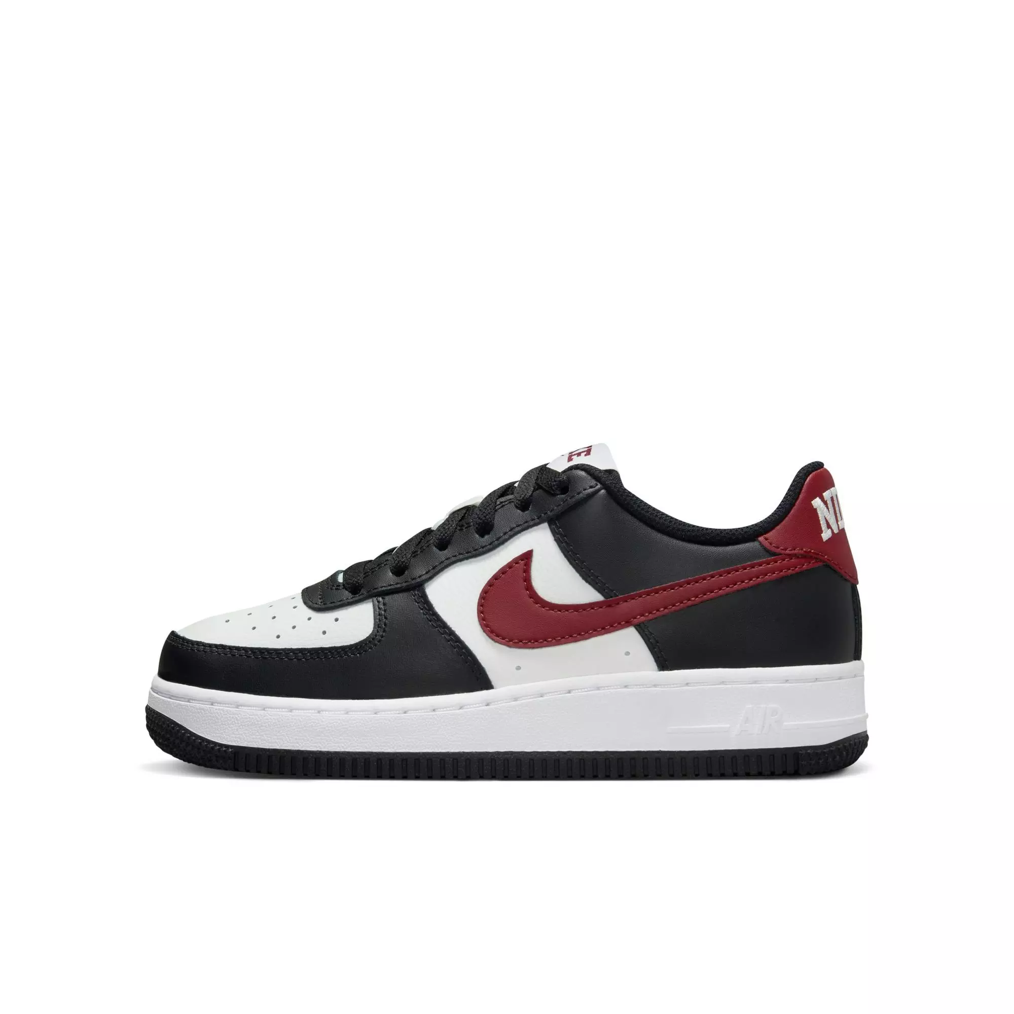 Nike Air Force 1 "Black/Dark Team Red/Summit White" Grade School Boys' Shoe - BLACK/WHITE/RED